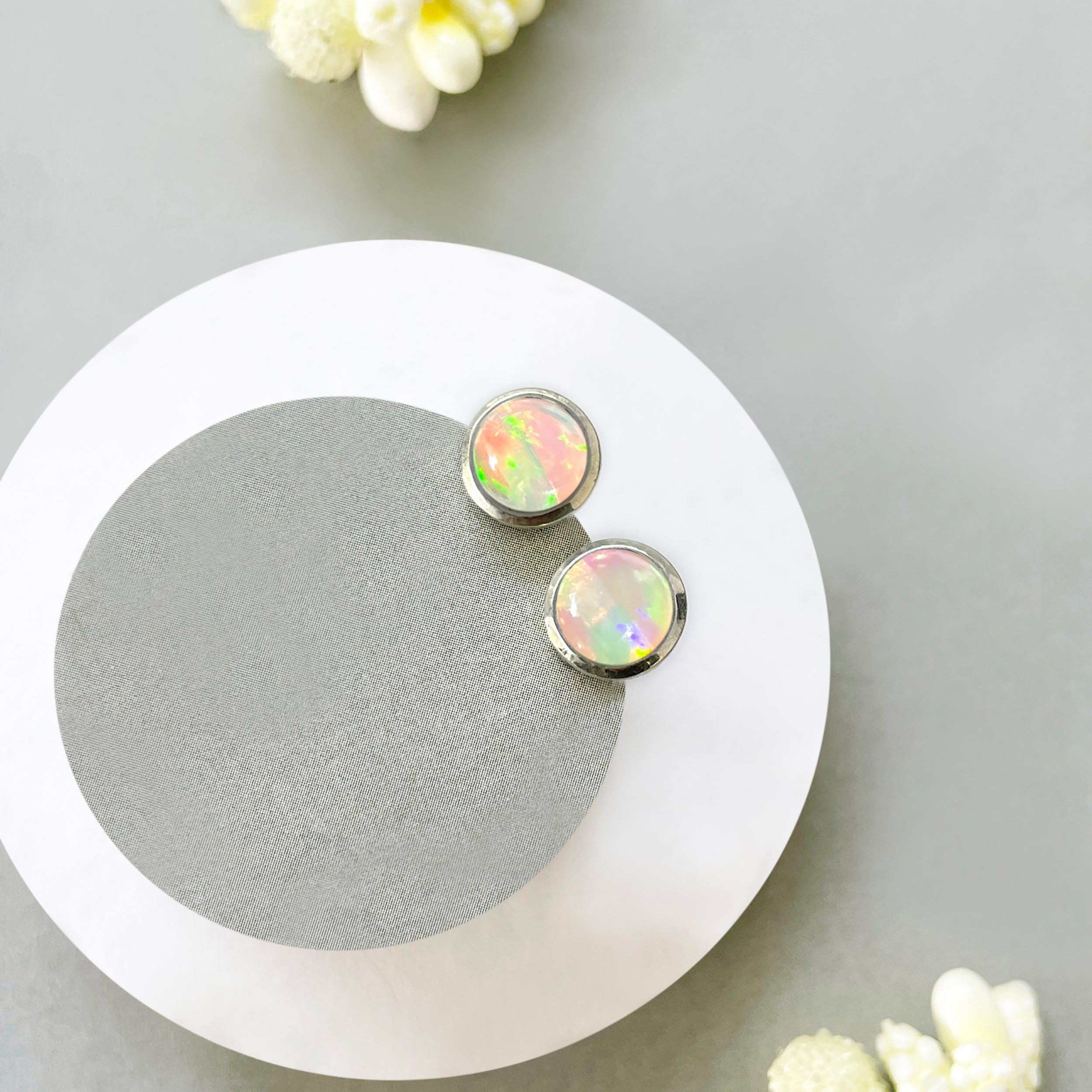 Opal Stud Earring-(OPL-SE-1073.)