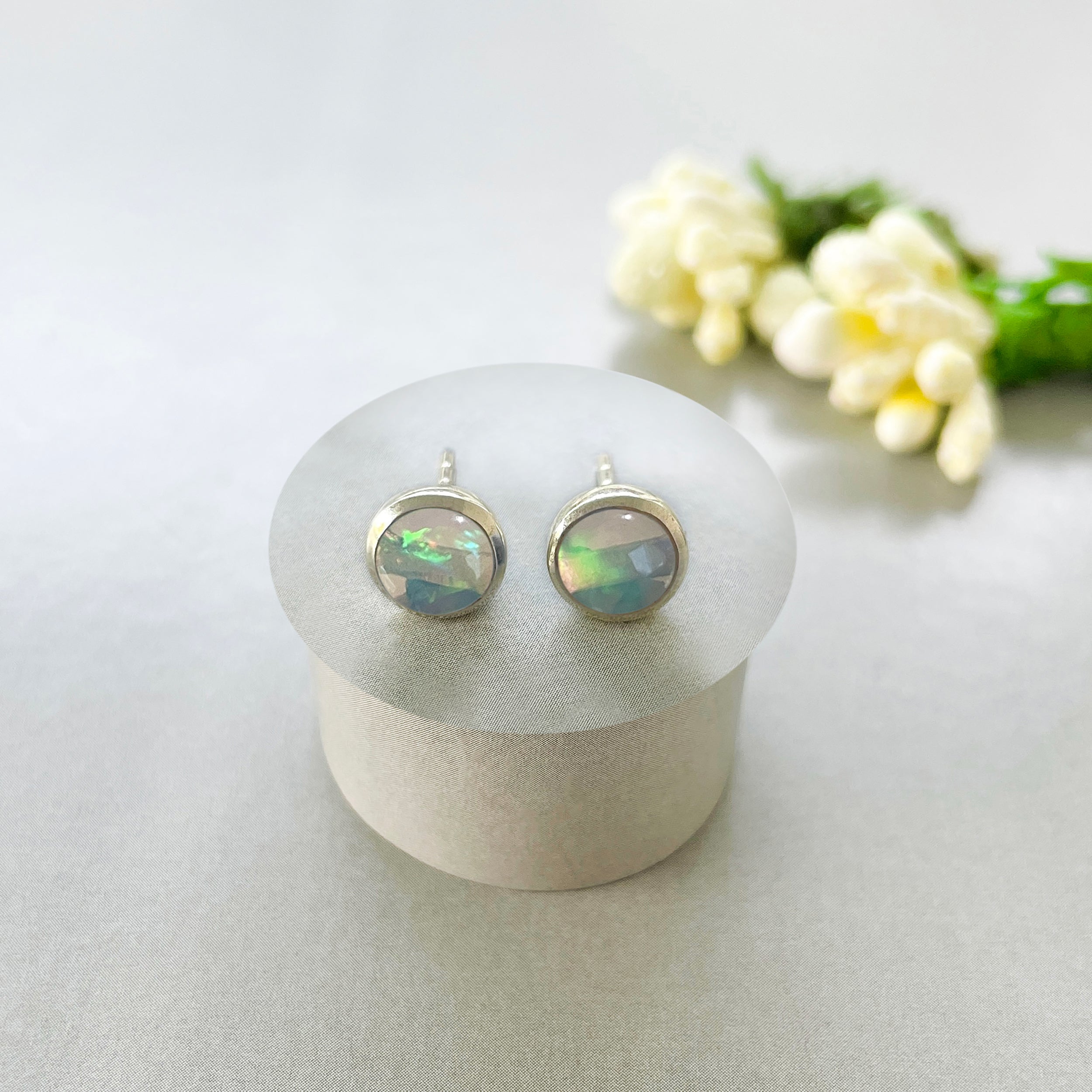 Opal Stud Earring-(OPL-SE-1073.)