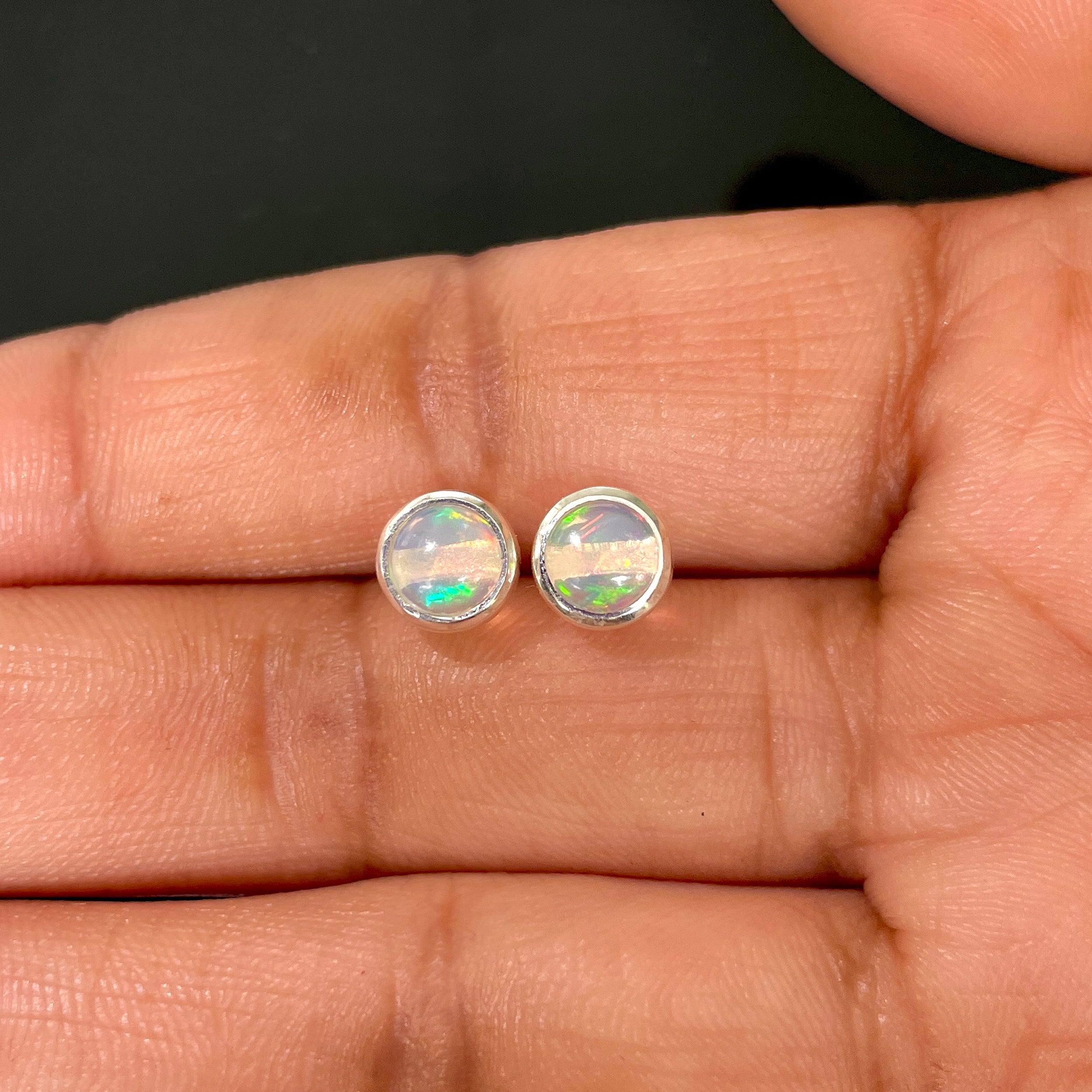 Opal Stud Earring-(OPL-SE-1073.)