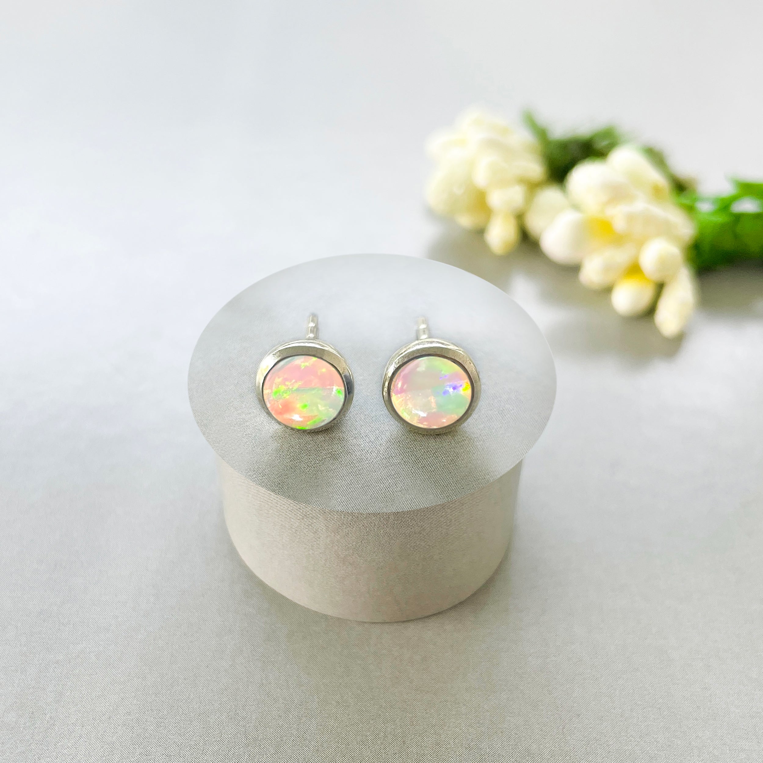 Opal Stud Earring-(OPL-SE-1073.)