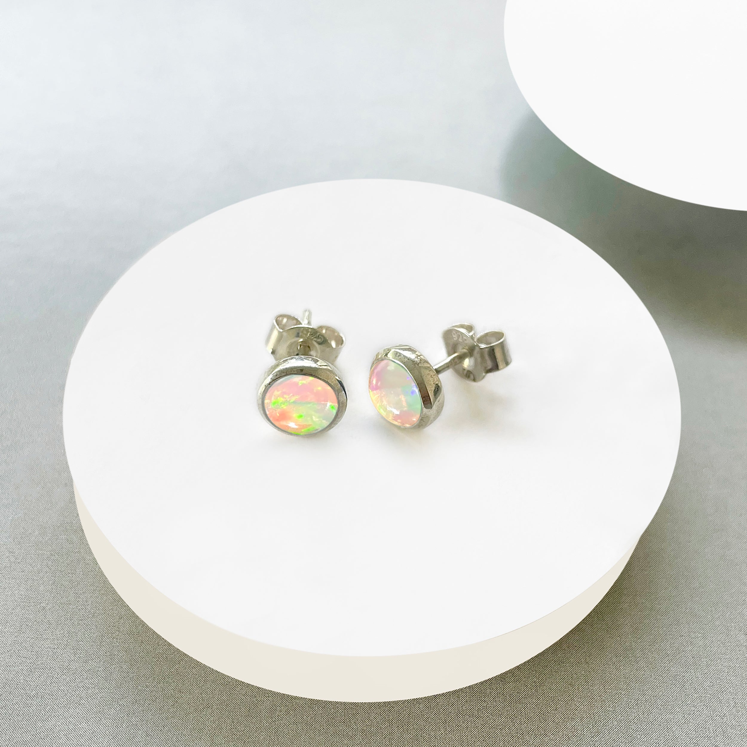 Opal Stud Earring-(OPL-SE-1073.)