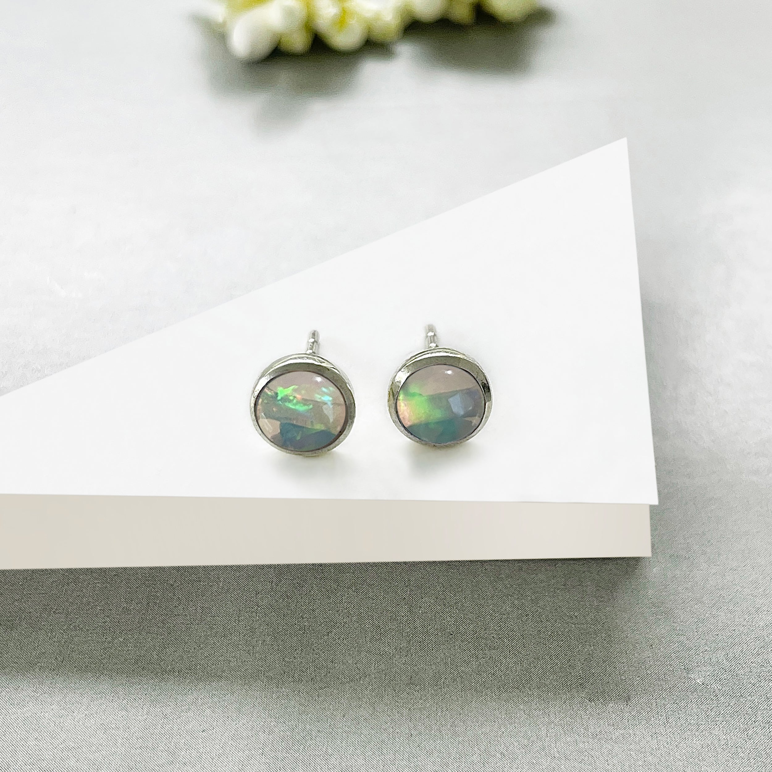 Opal Stud Earring-(OPL-SE-1073.)