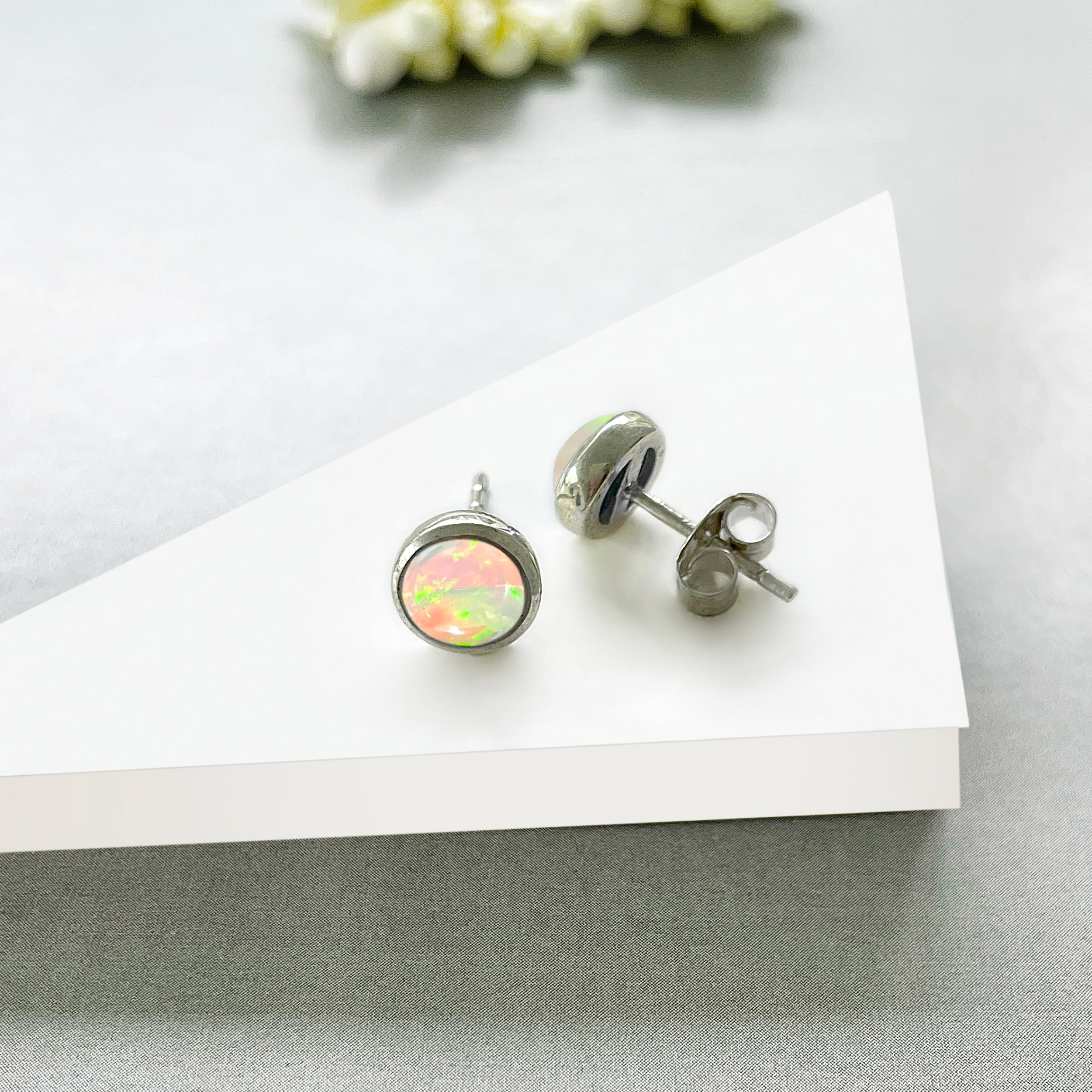 Opal Stud Earring-(OPL-SE-1073.)