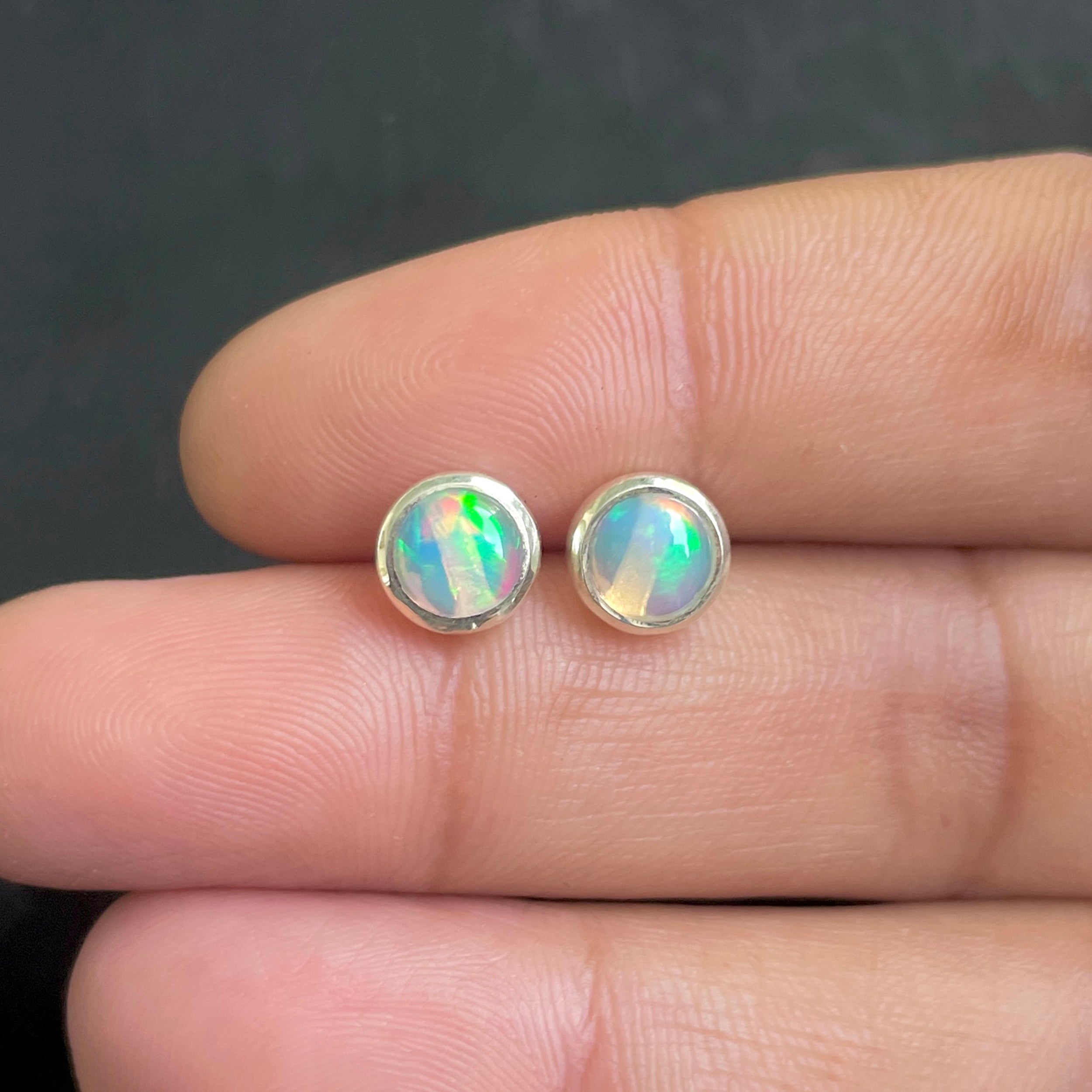 Opal Stud Earring-(OPL-SE-1073.)