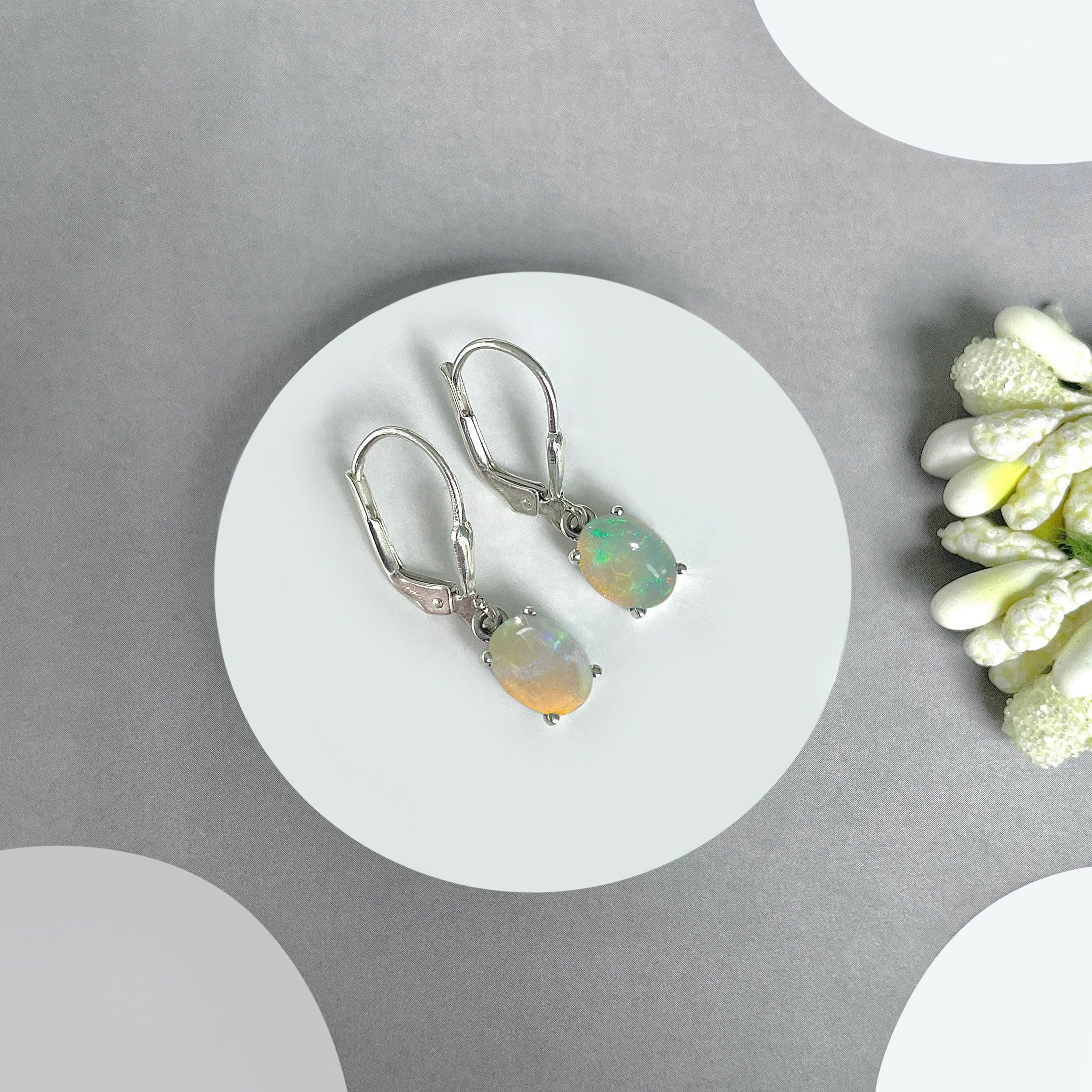 Opal Leverback Earrings-(OPL-SE-1128.)