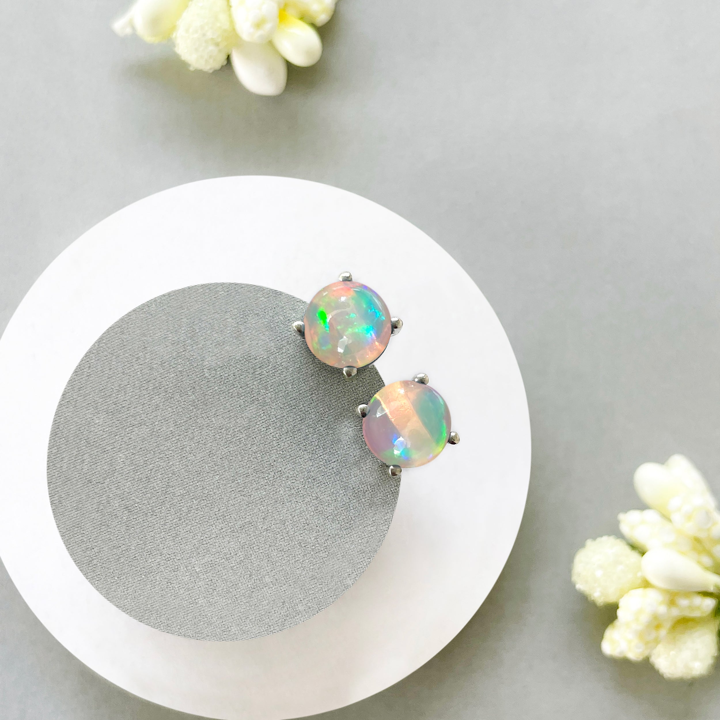 Opal Stud Earring-(OPL-SE-1178.)