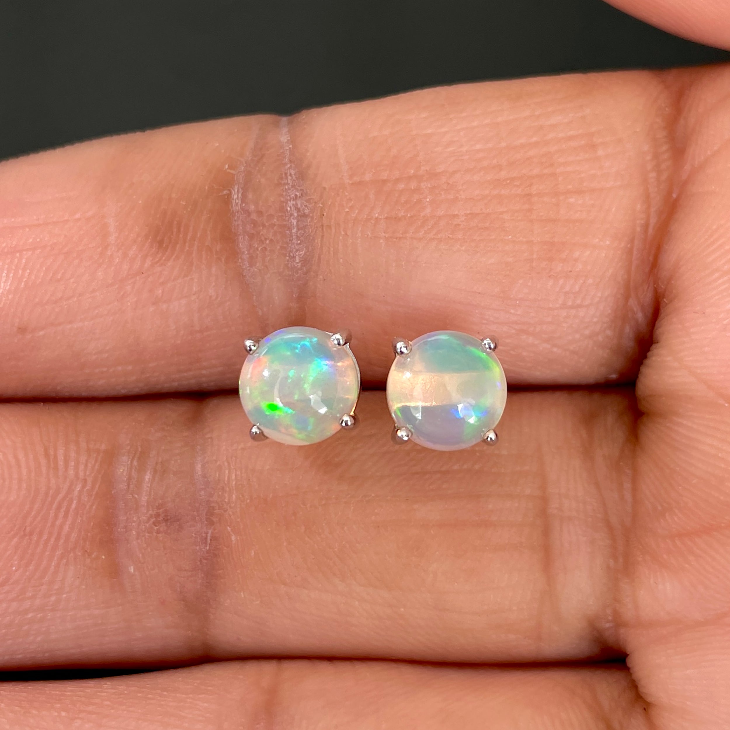 Opal Stud Earring-(OPL-SE-1178.)