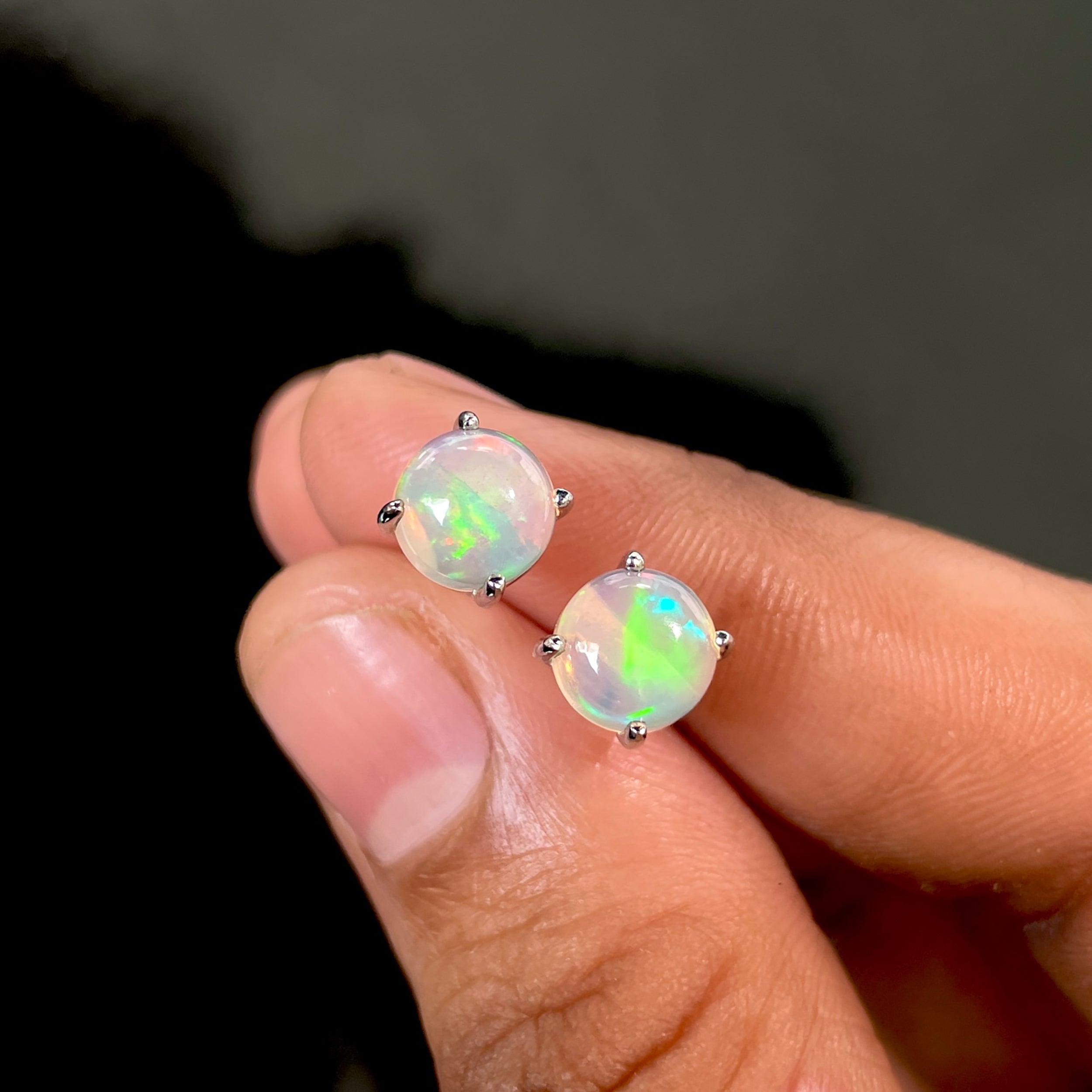 Opal Stud Earring-(OPL-SE-1178.)