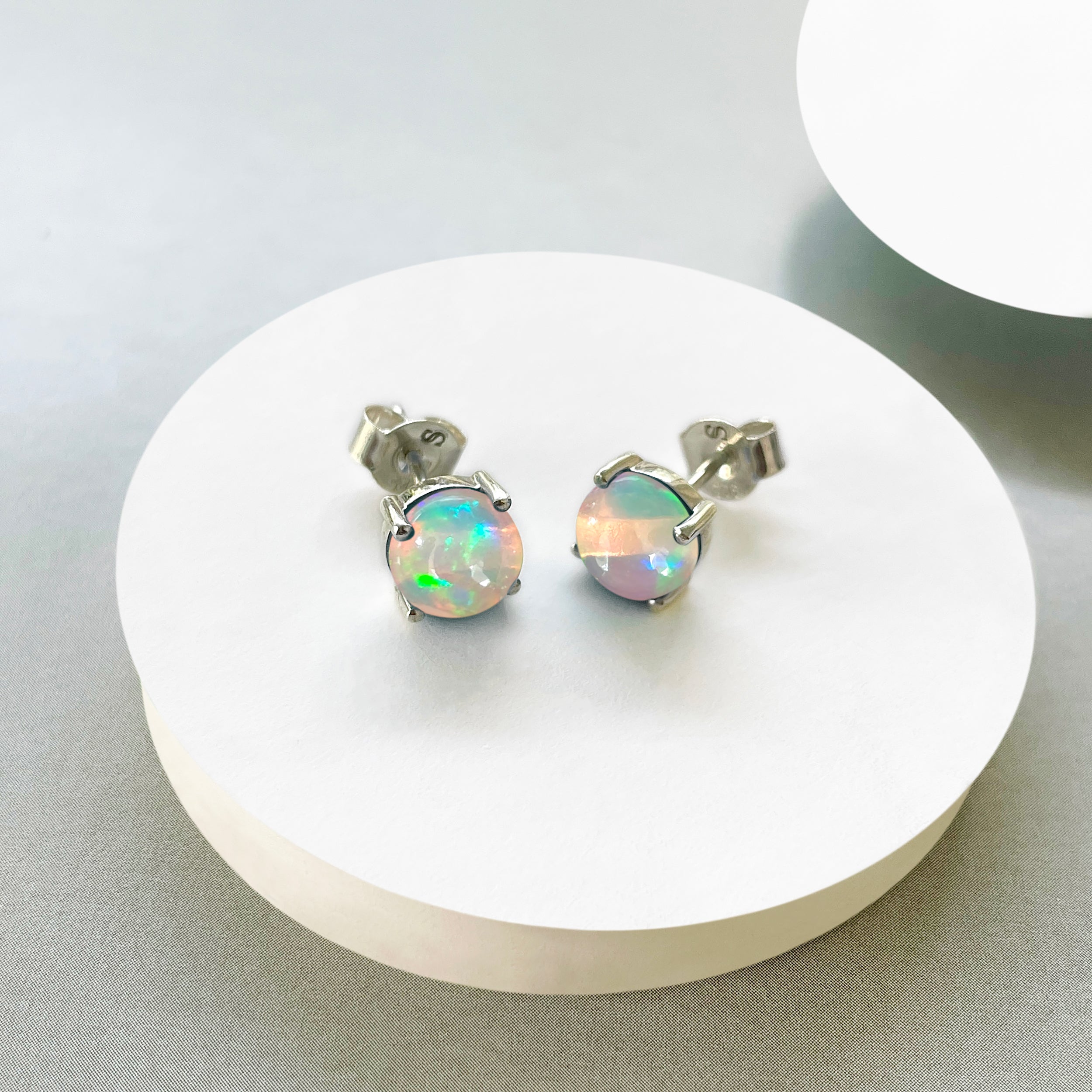 Opal Stud Earring-(OPL-SE-1178.)