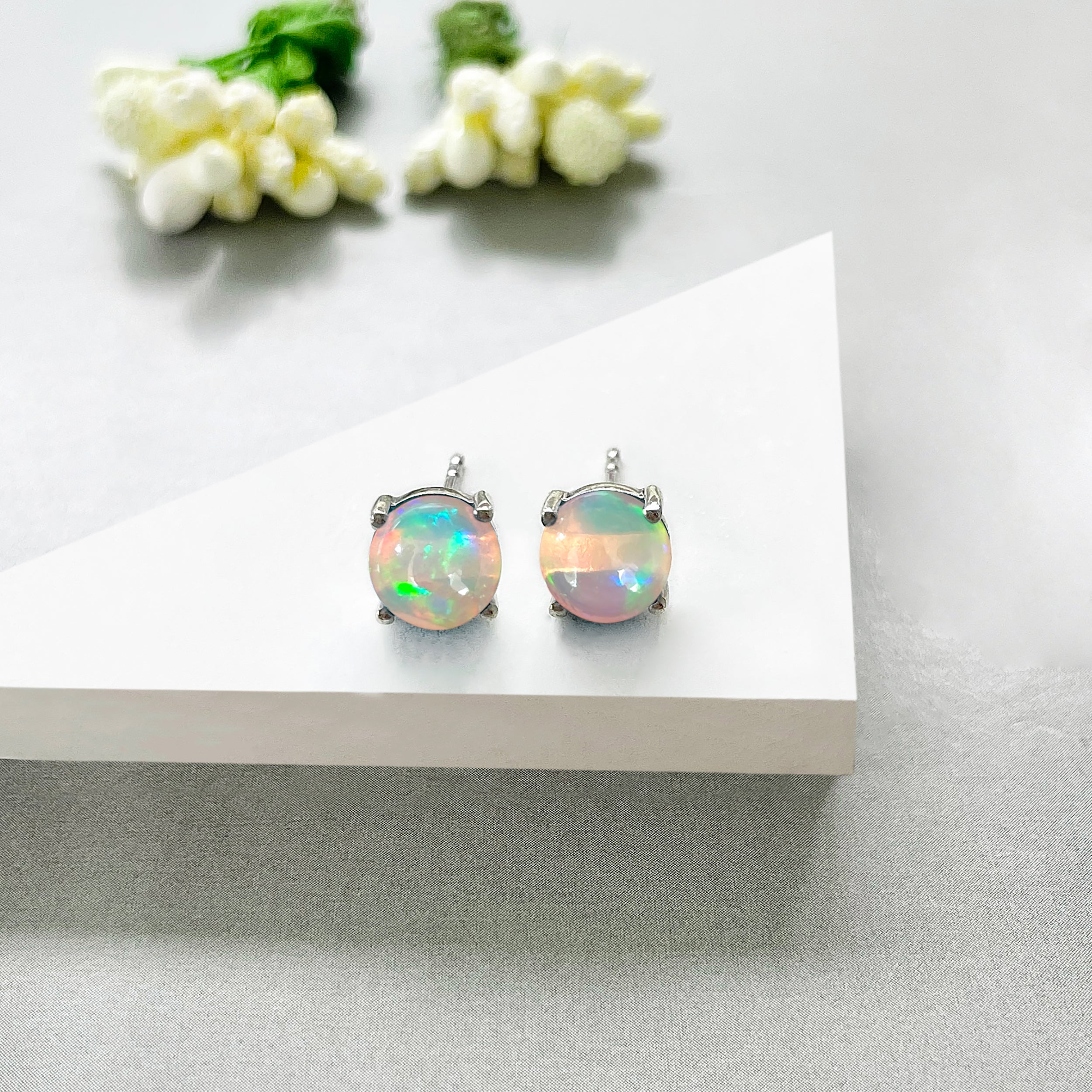 Opal Stud Earring-(OPL-SE-1178.)