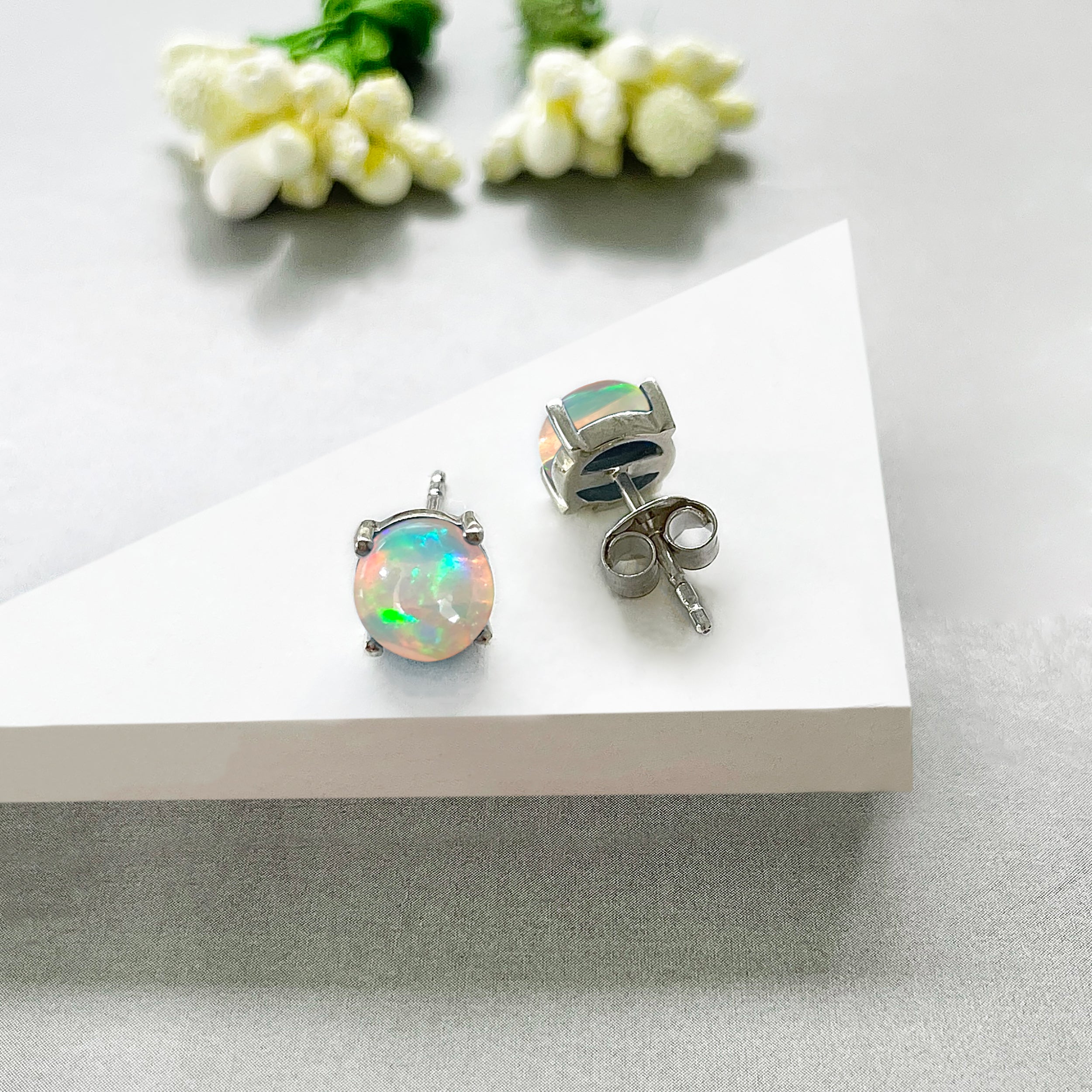 Opal Stud Earring-(OPL-SE-1178.)
