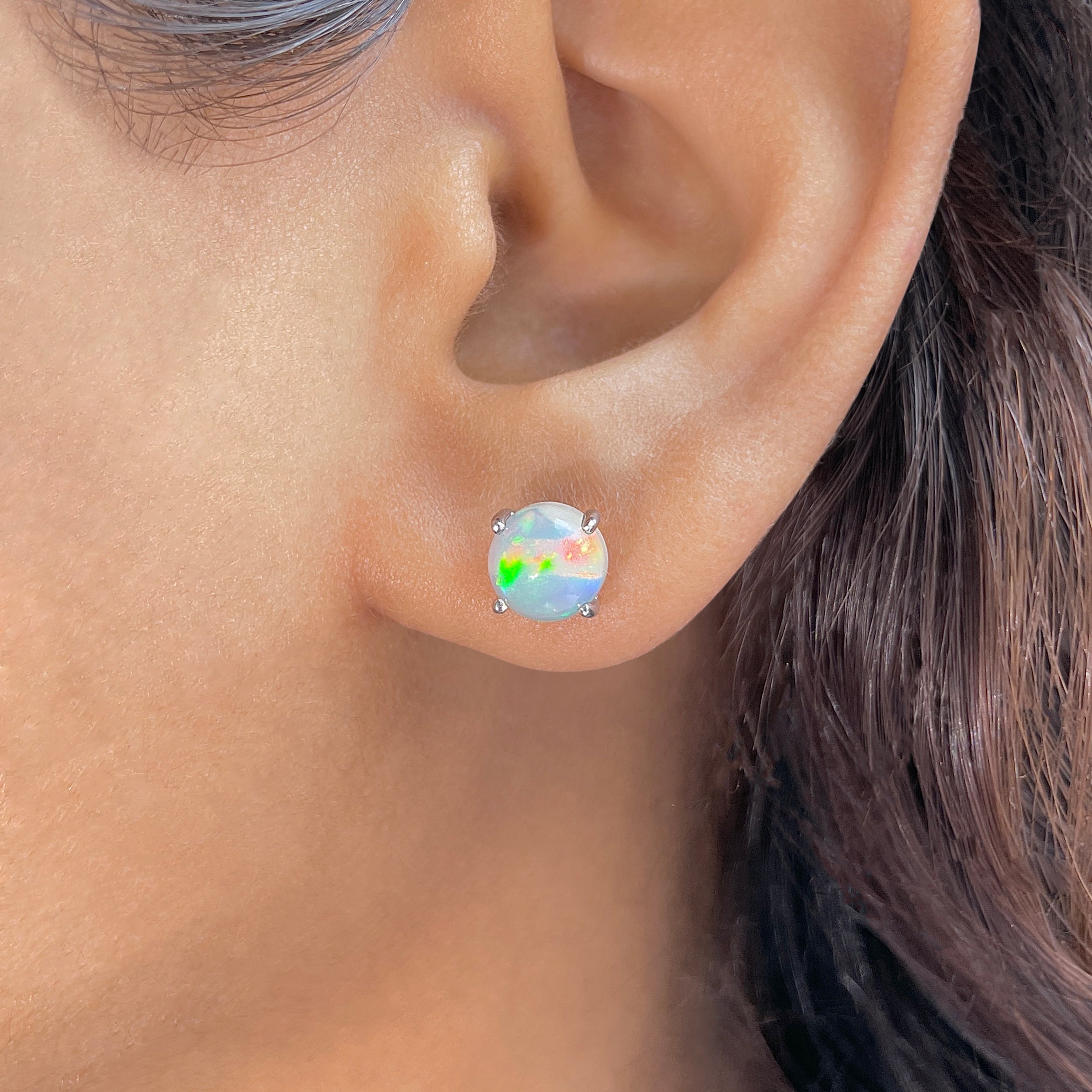 Opal Stud Earring-(OPL-SE-1178.)
