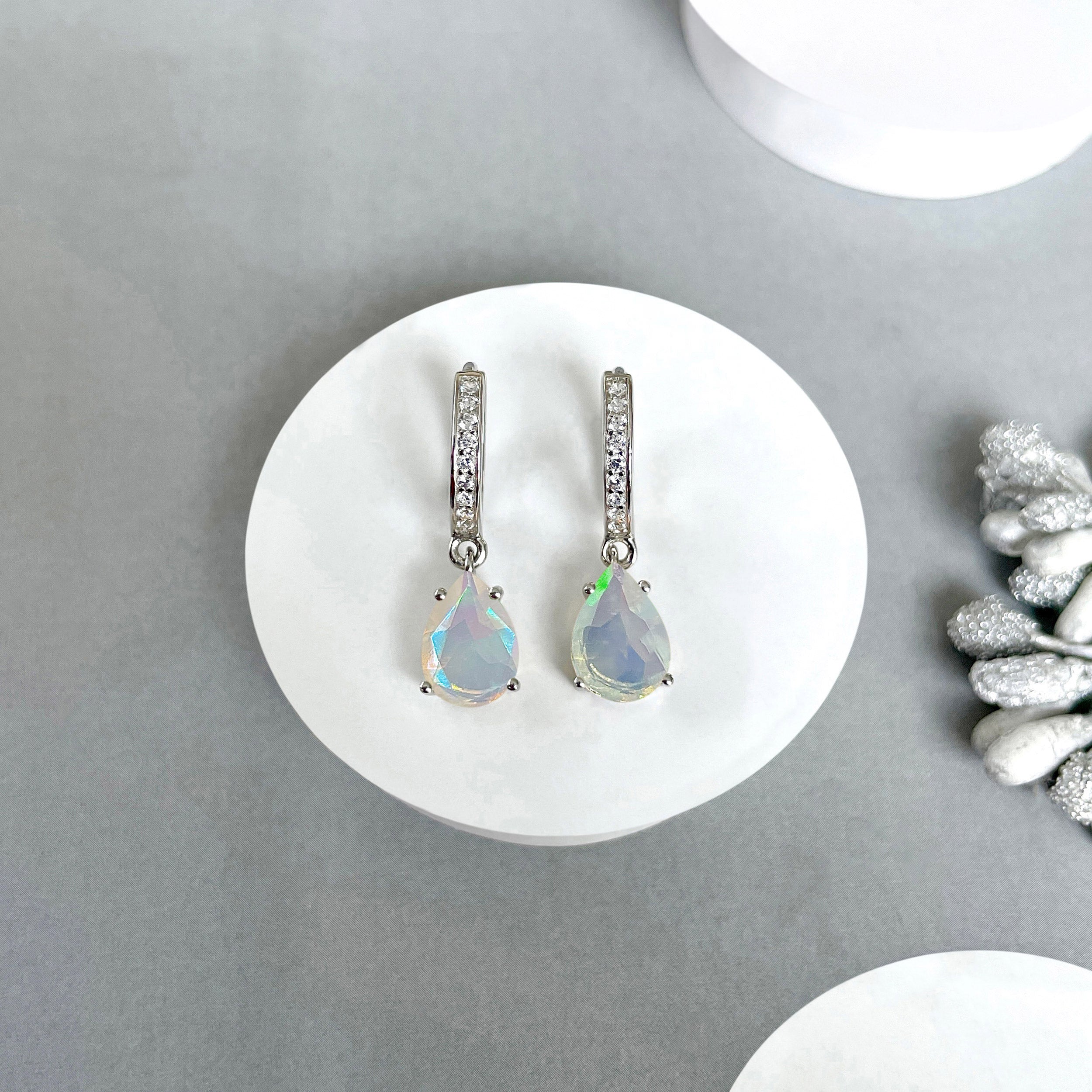 Opal Hoop Earrings-(OPL-SE-1223.)