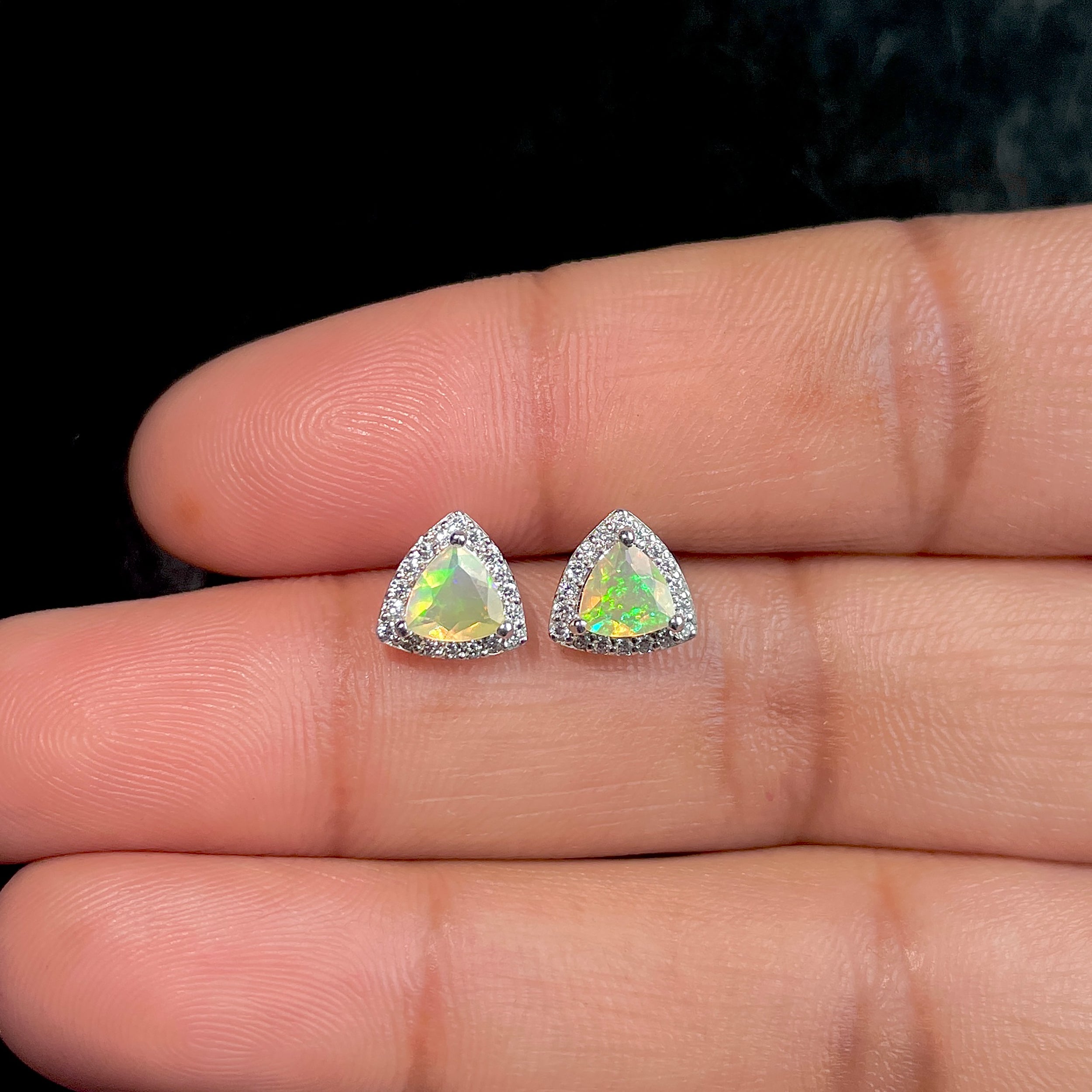 Opal Stud Earrings-(OPL-SE-1269.)