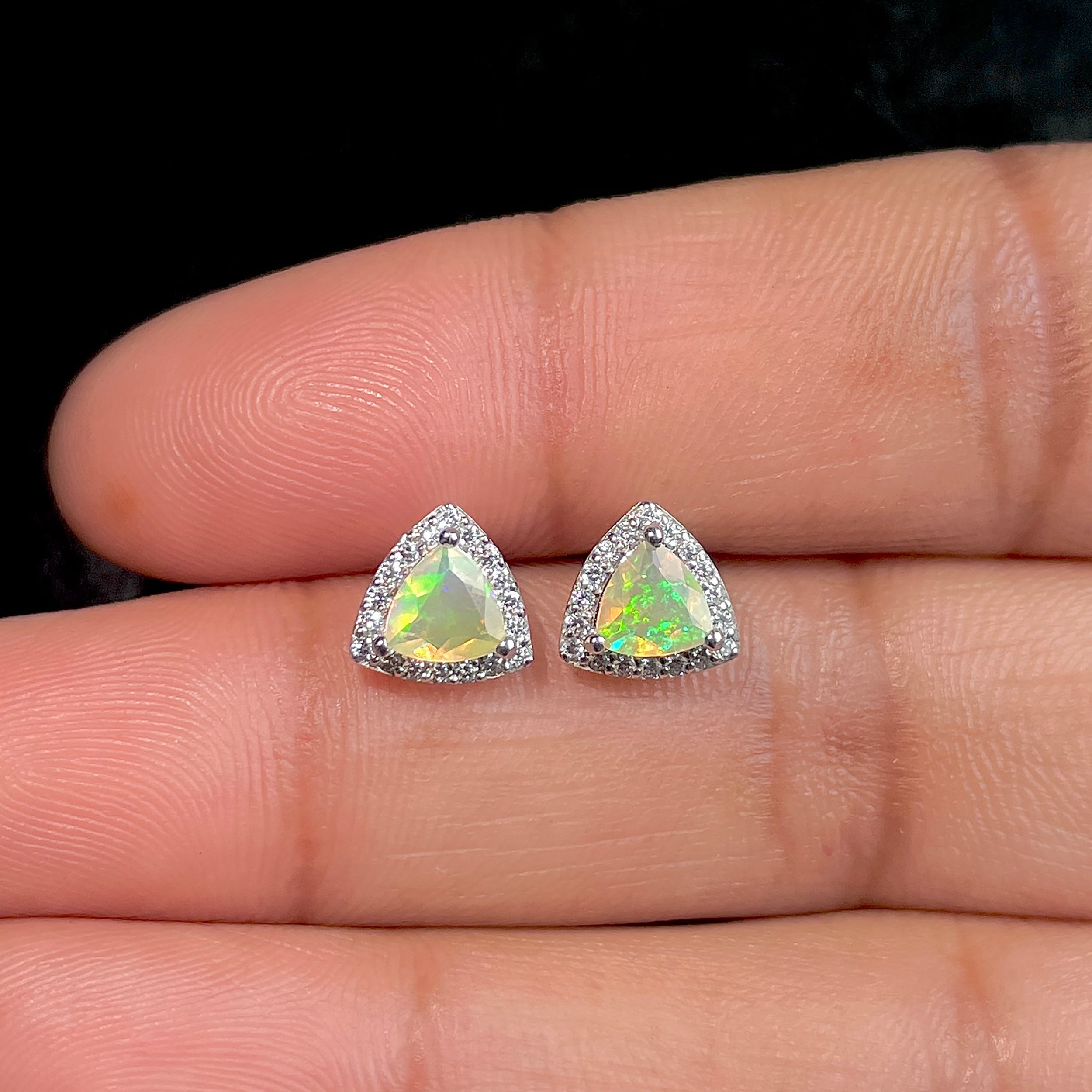 Opal Stud Earrings-(OPL-SE-1269.)