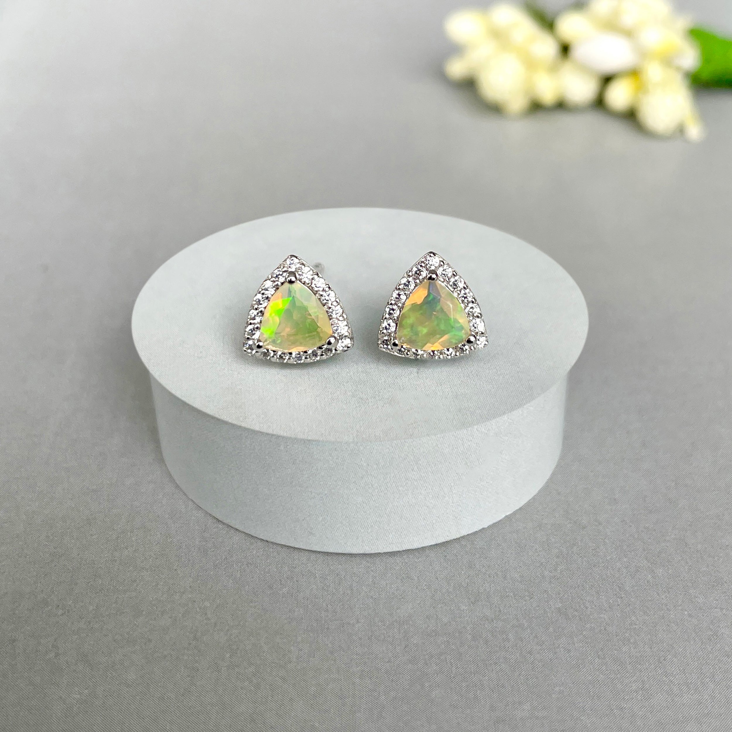Opal Stud Earring-(OPL-SE-1269.)