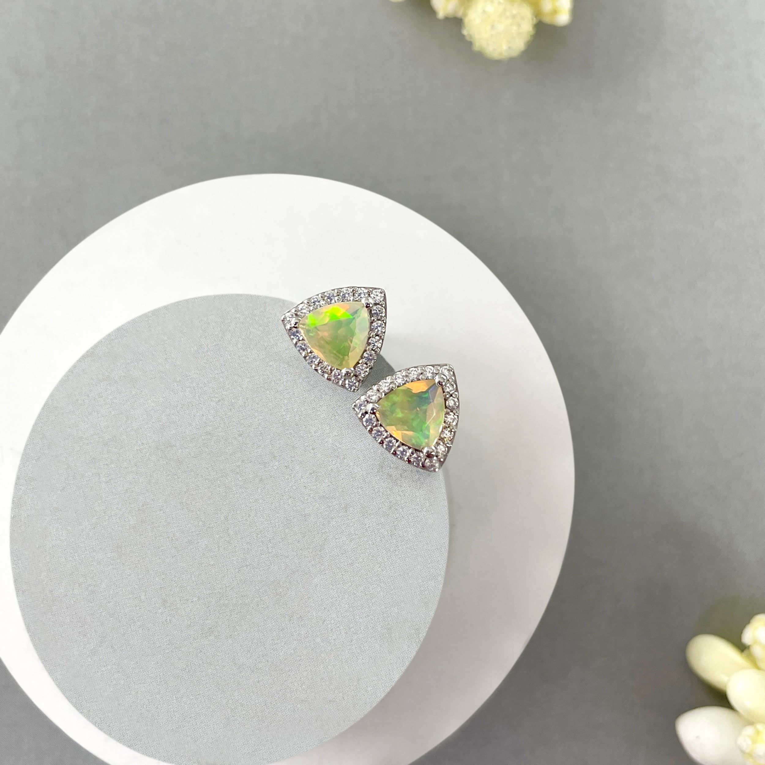 Opal Stud Earring-(OPL-SE-1269.)
