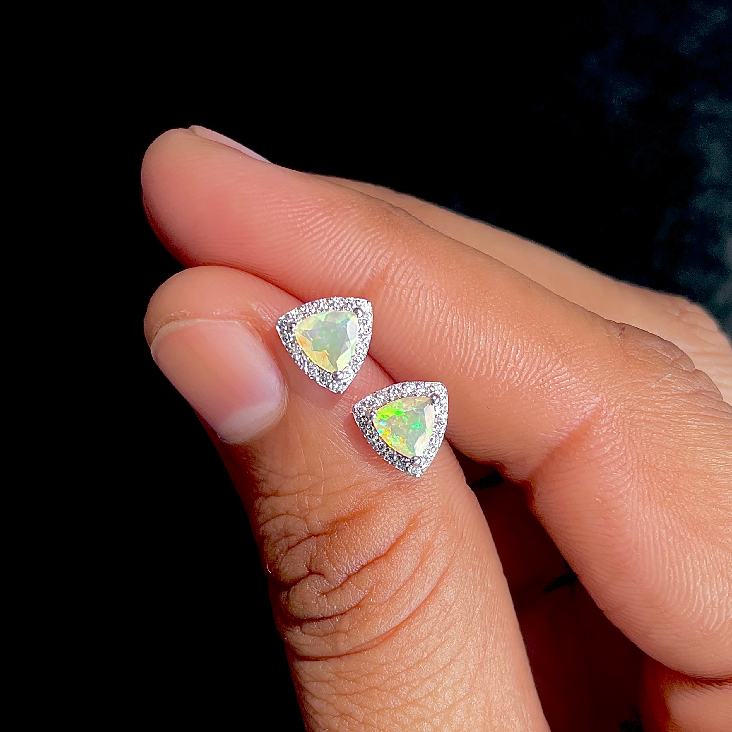 Opal Stud Earrings-(OPL-SE-1269.)