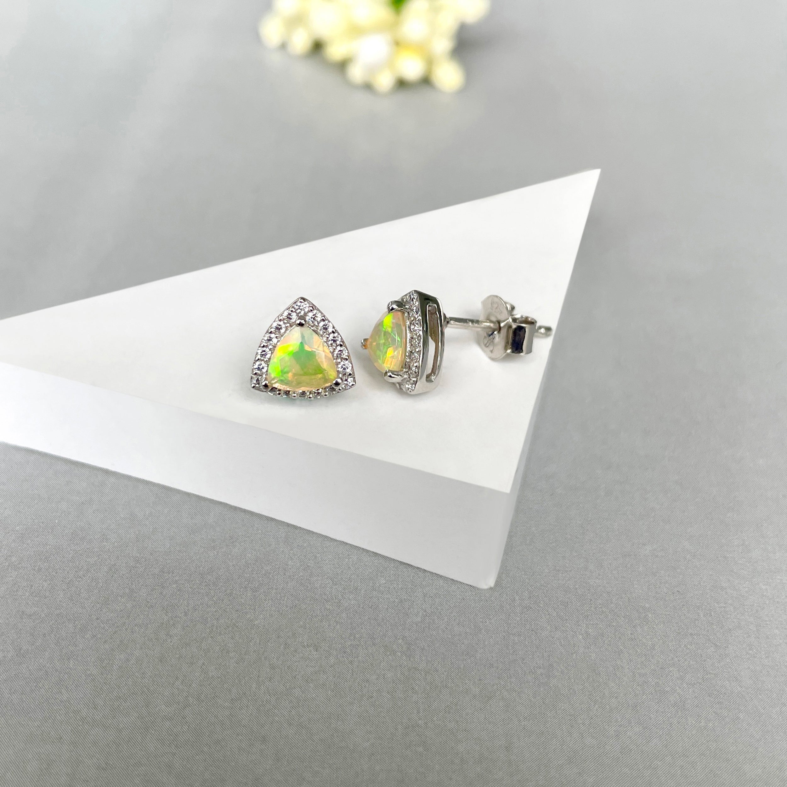 Opal Stud Earring-(OPL-SE-1269.)