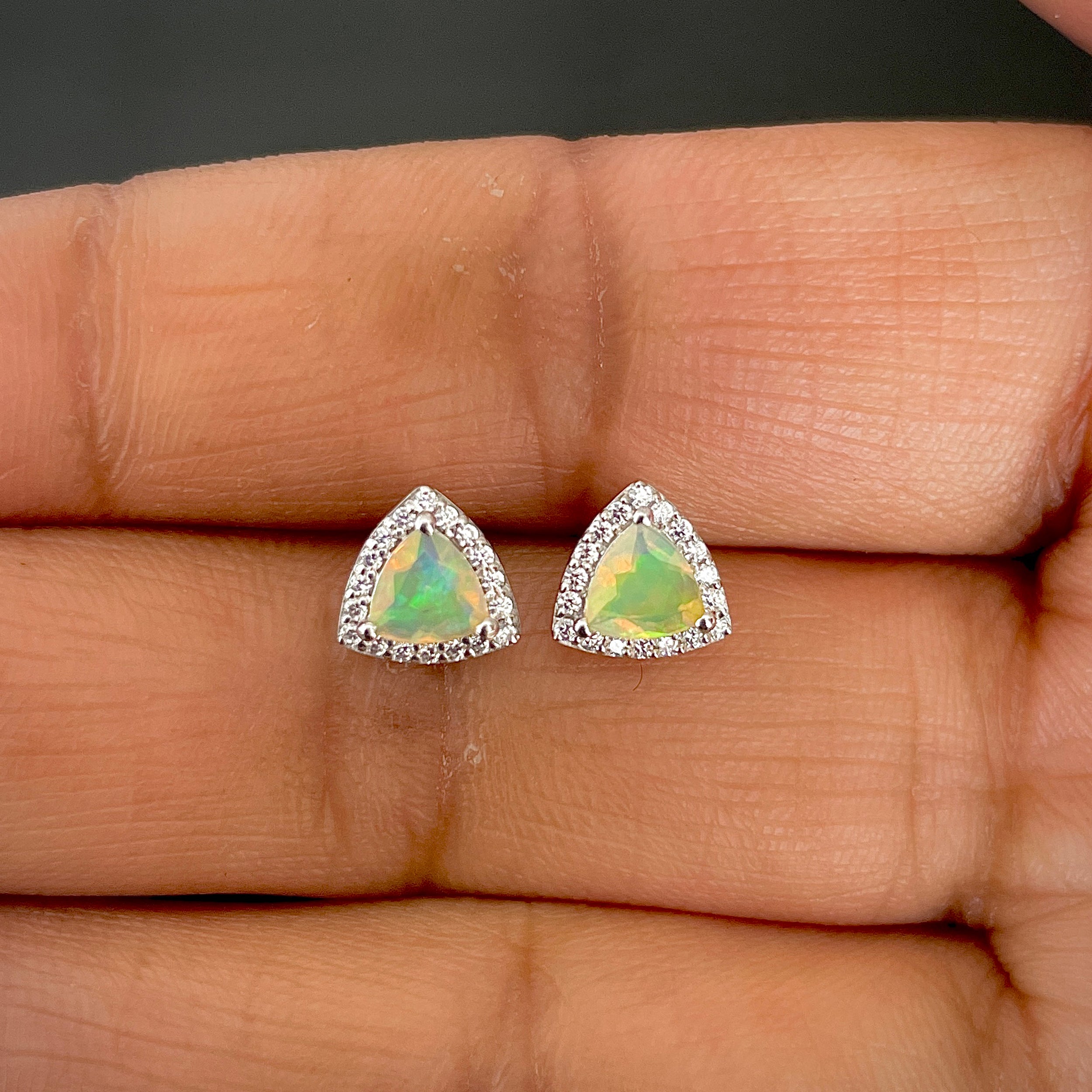 Opal Stud Earring-(OPL-SE-1269.)