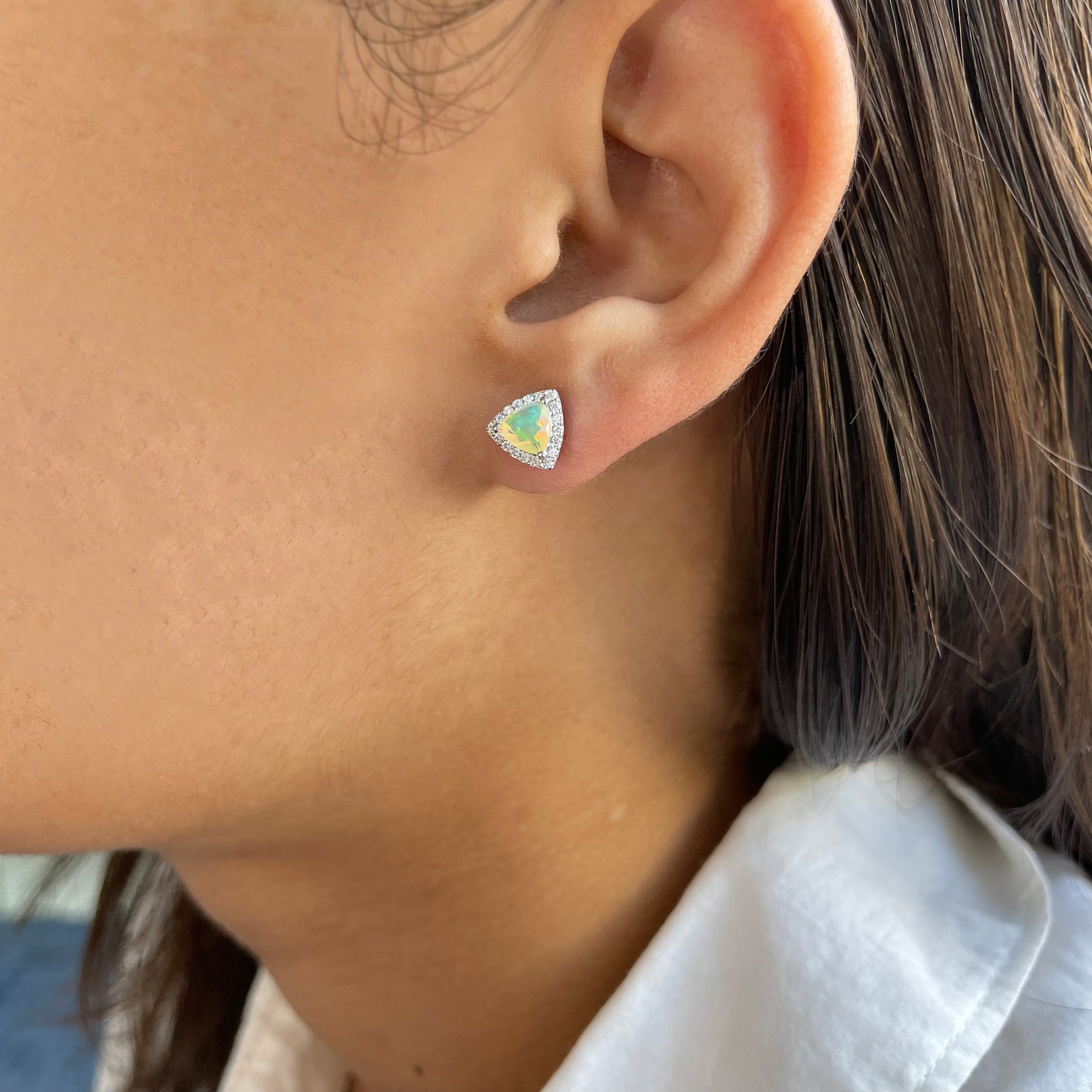 Opal Stud Earrings-(OPL-SE-1269.)