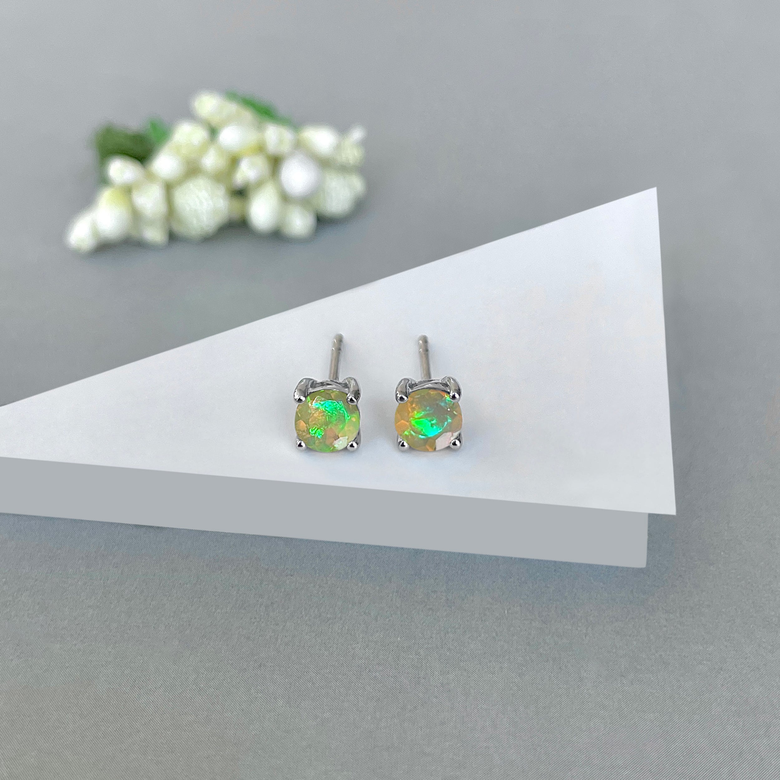Opal Stud Earring-(OPL-SE-1321.)
