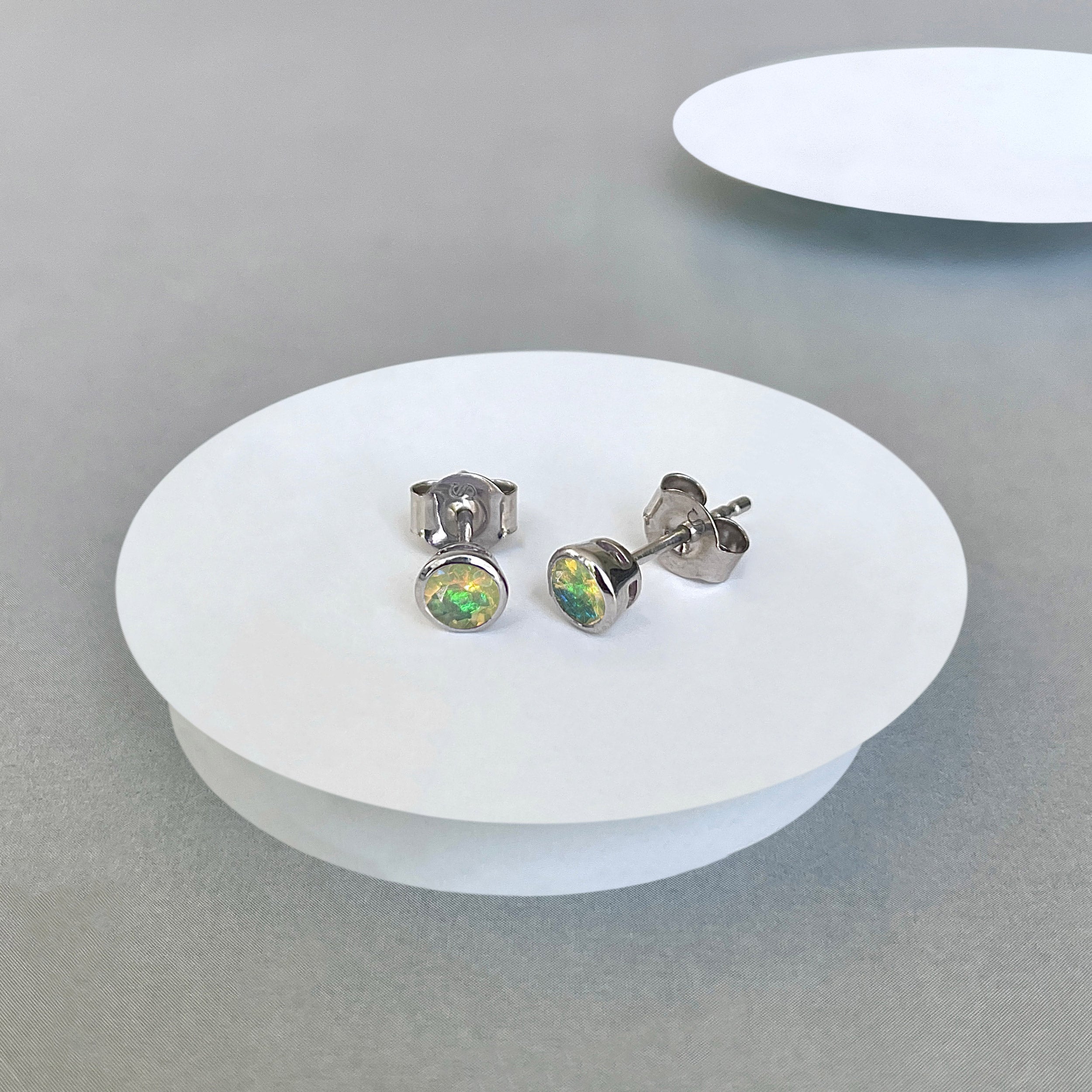 Opal Stud Earring-(OPL-SE-1375.)