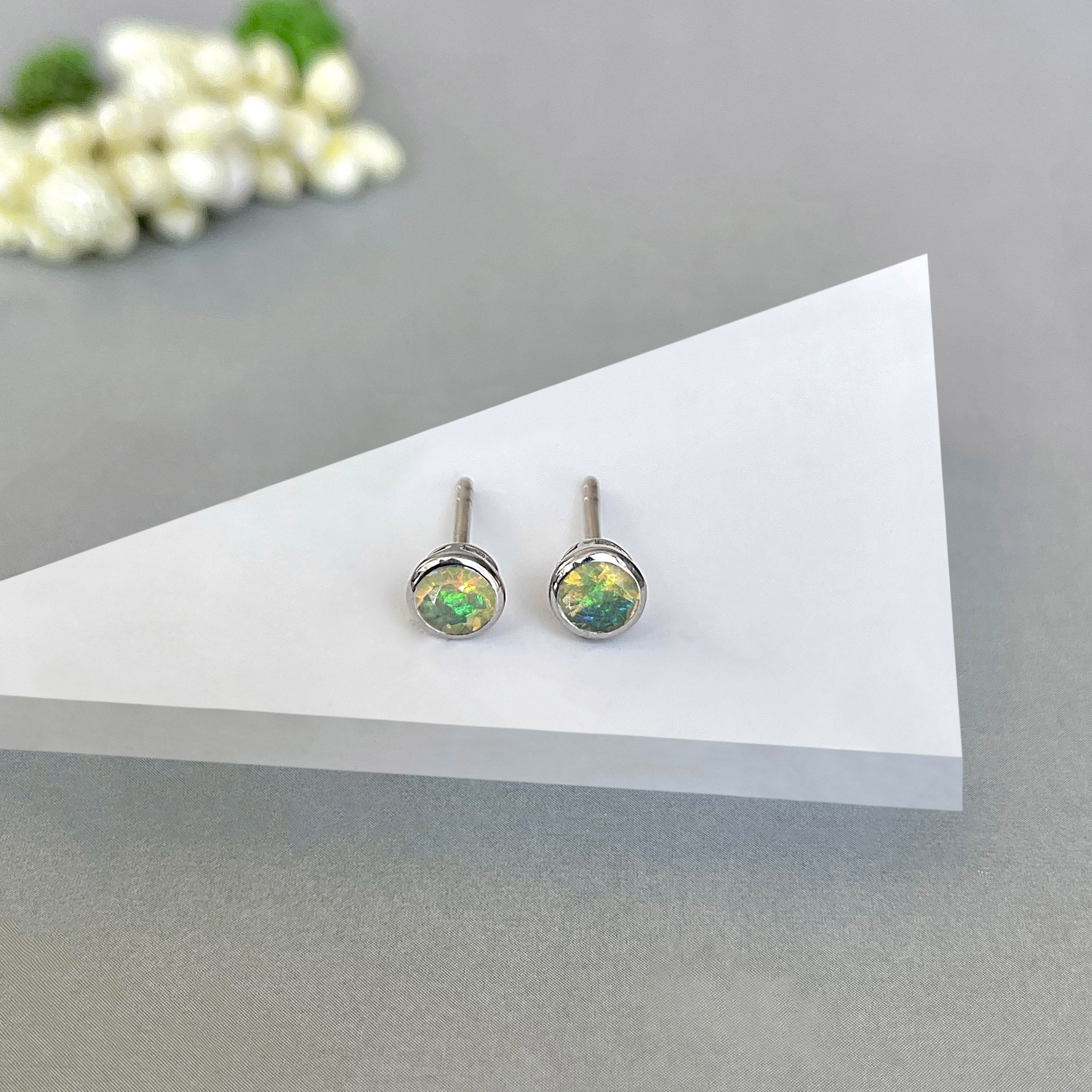 Opal Stud Earring-(OPL-SE-1375.)