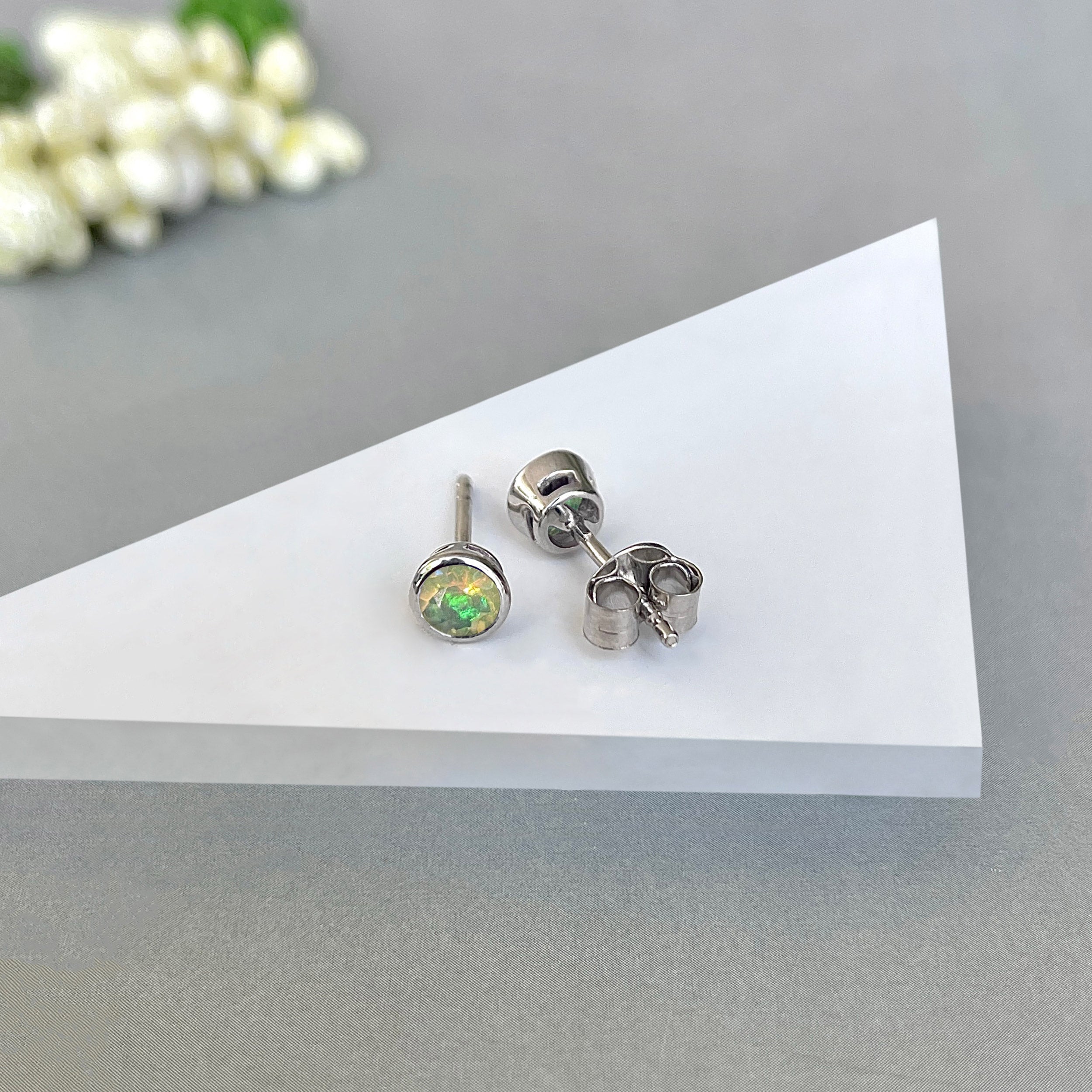 Opal Stud Earring-(OPL-SE-1375.)