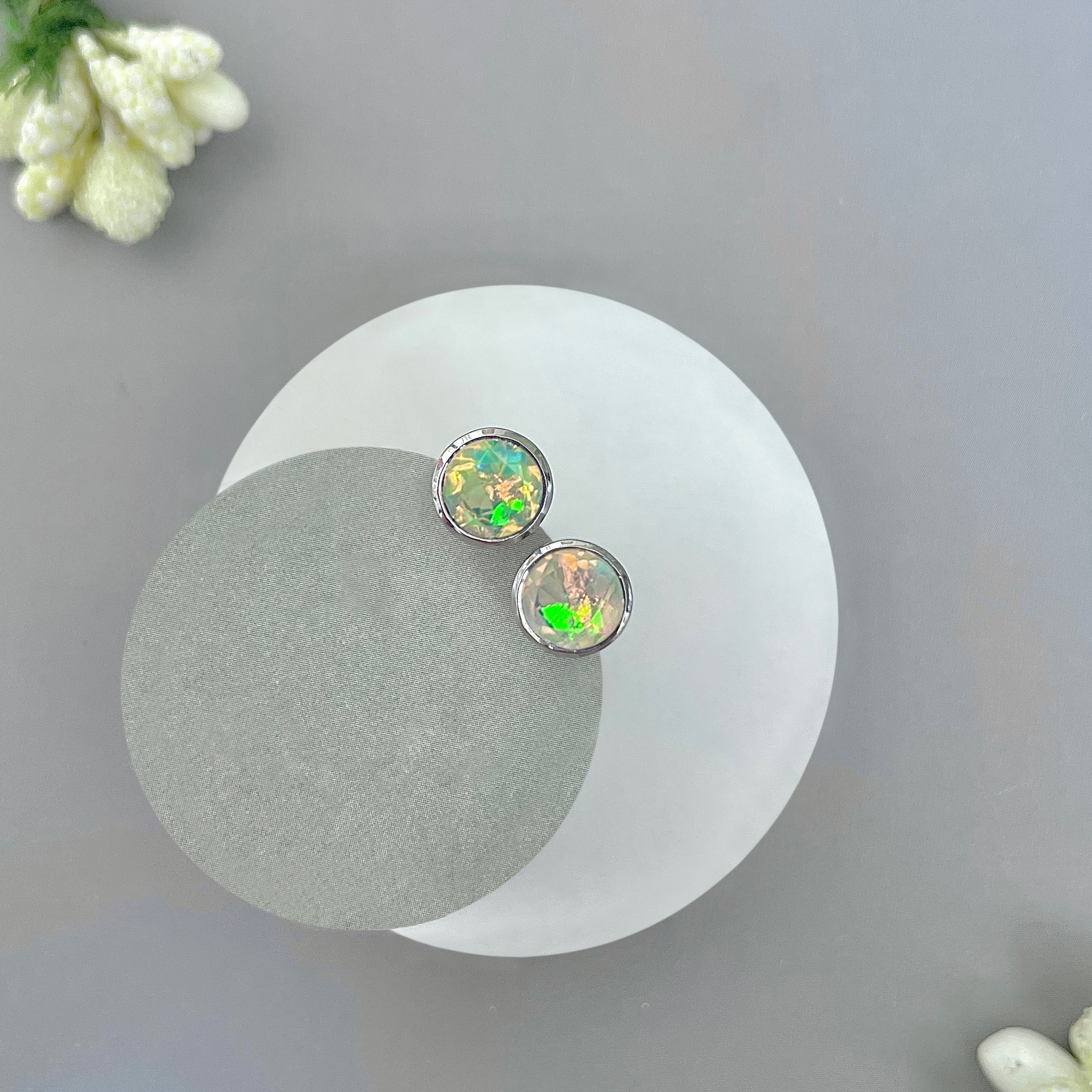 Opal Stud Earring-(OPL-SE-1426.)