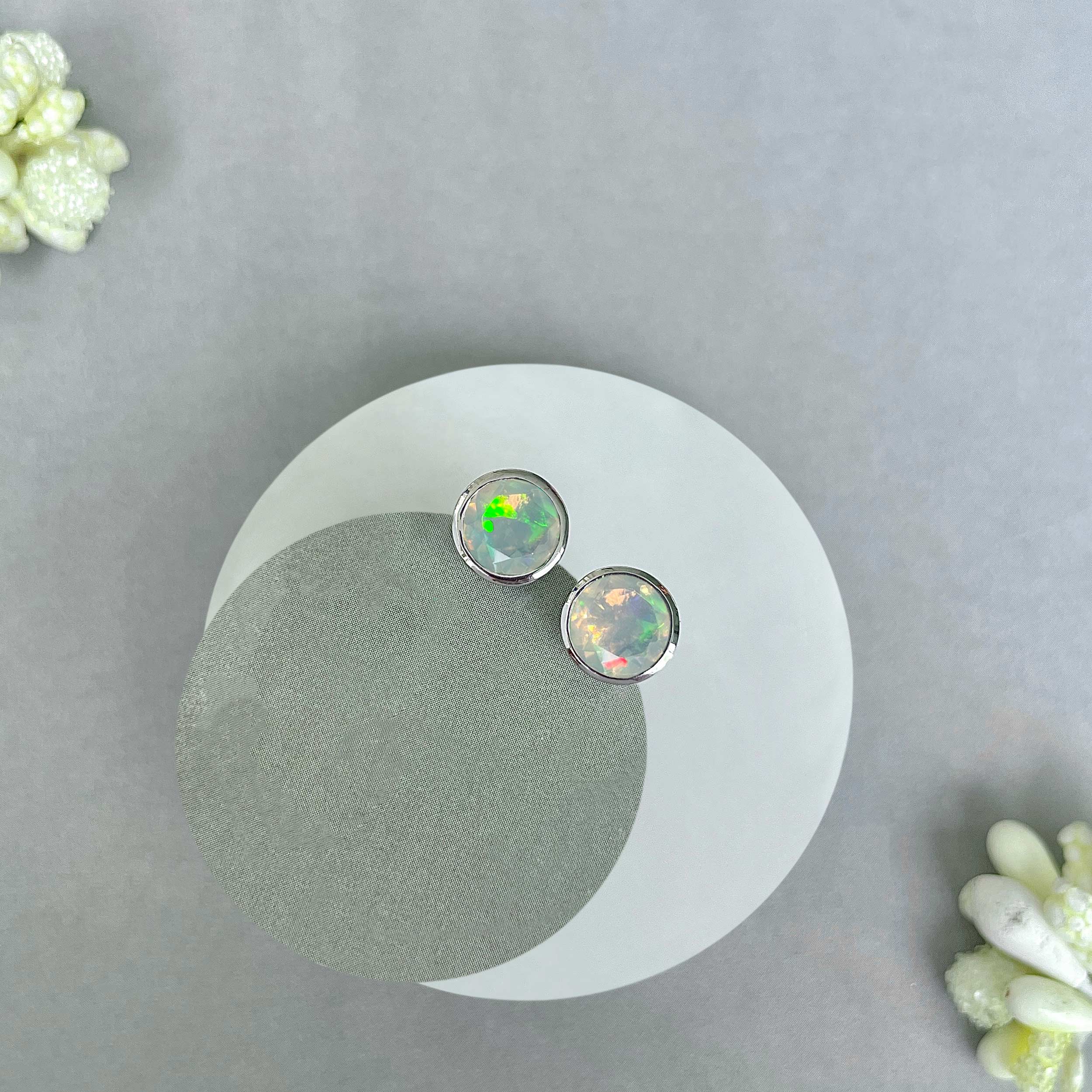 Opal Stud Earrings-(OPL-SE-1426.)