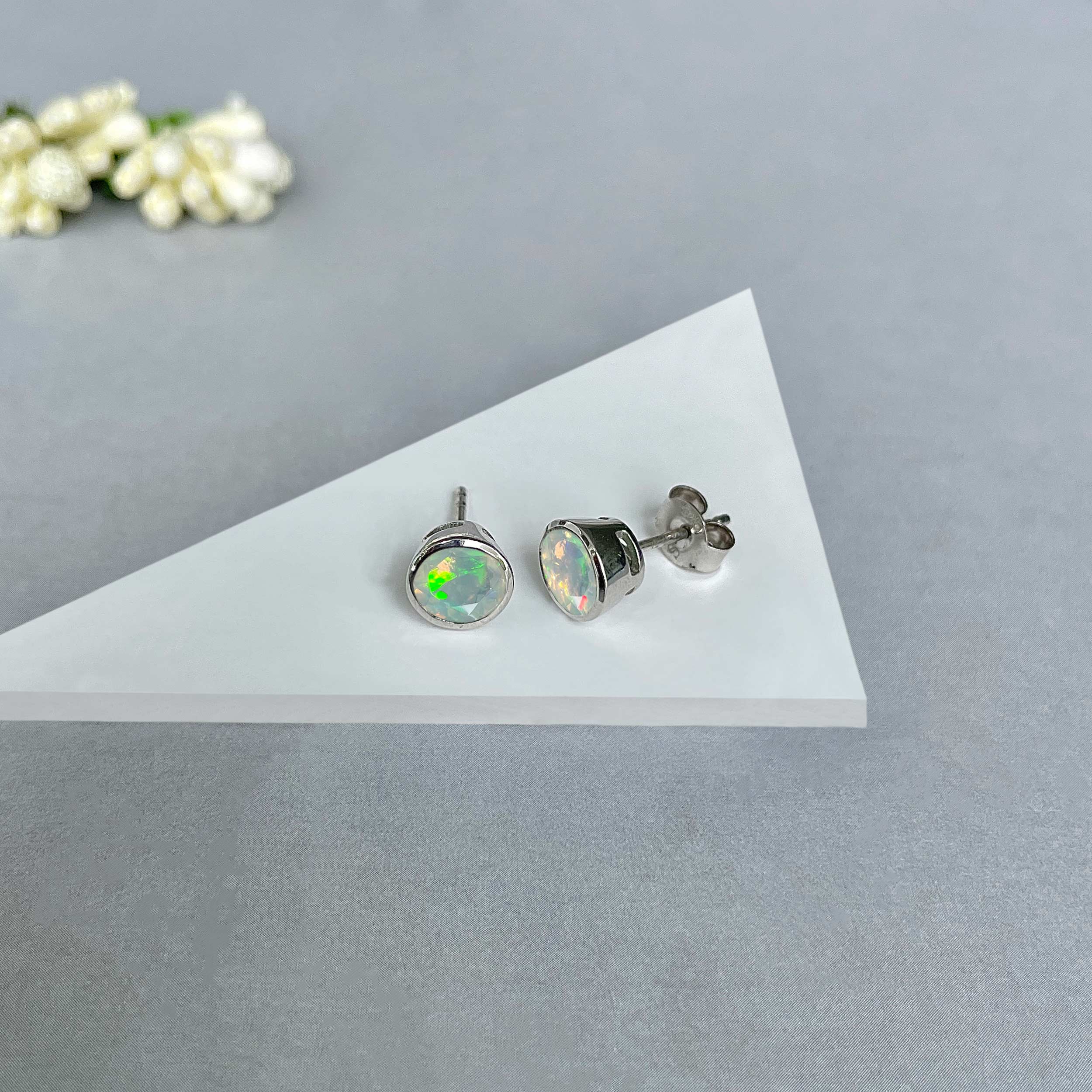 Opal Stud Earrings-(OPL-SE-1426.)