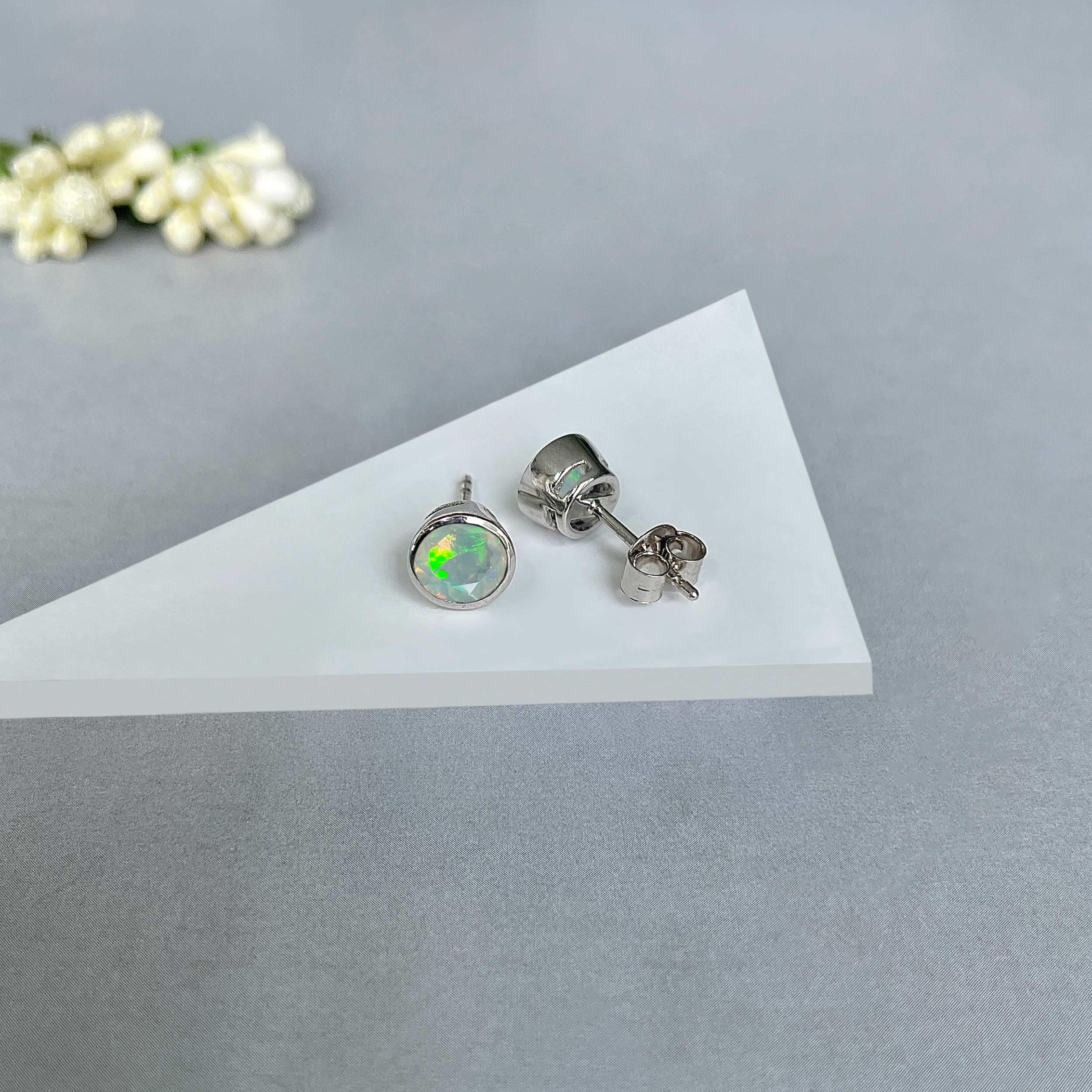 Opal Stud Earrings-(OPL-SE-1426.)
