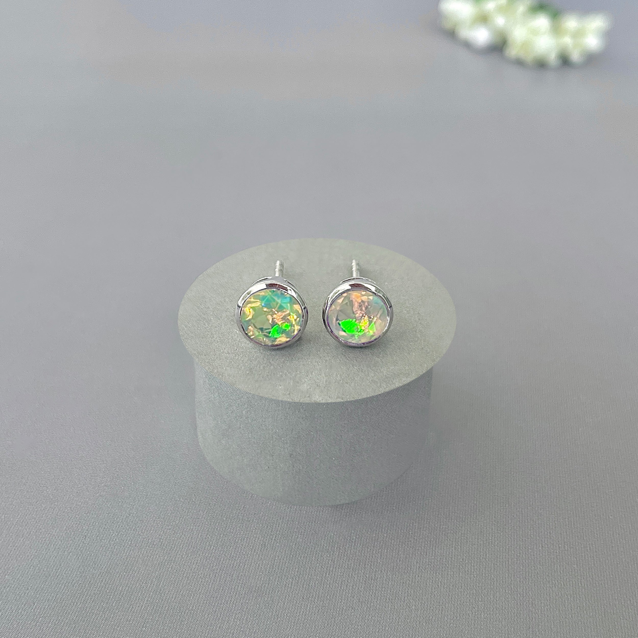 Opal Stud Earring-(OPL-SE-1426.)