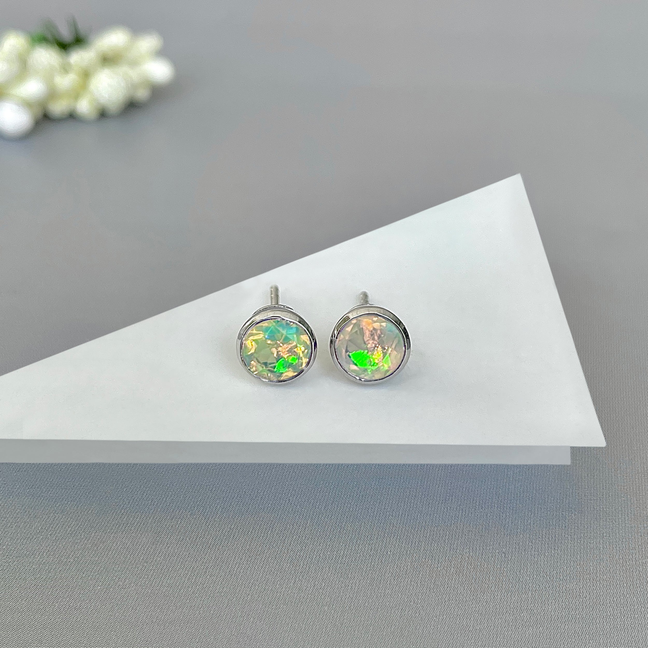Opal Stud Earring-(OPL-SE-1426.)