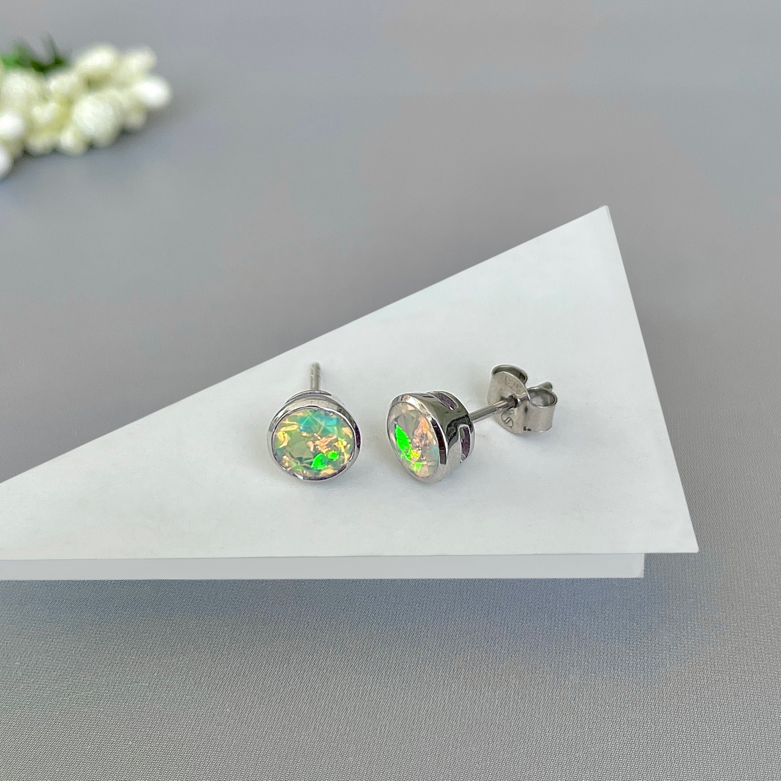 Opal Stud Earring-(OPL-SE-1426.)