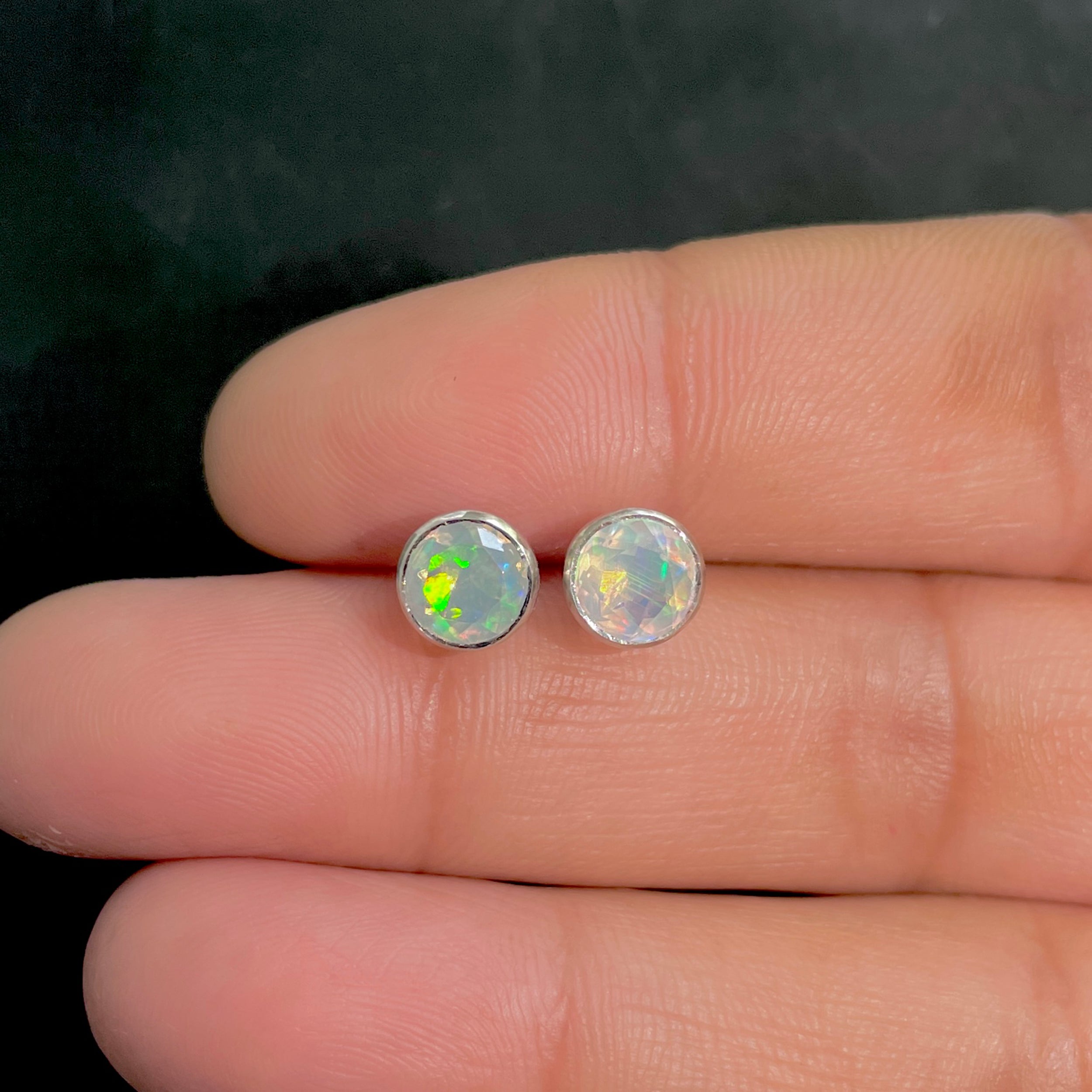 Opal Stud Earring-(OPL-SE-1426.)