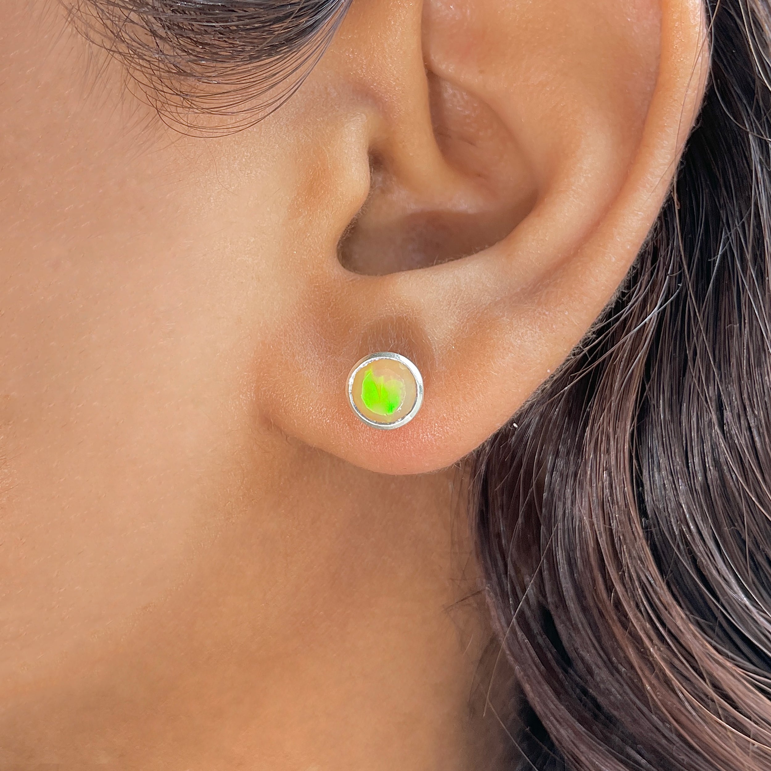 Opal Stud Earring-(OPL-SE-1426.)