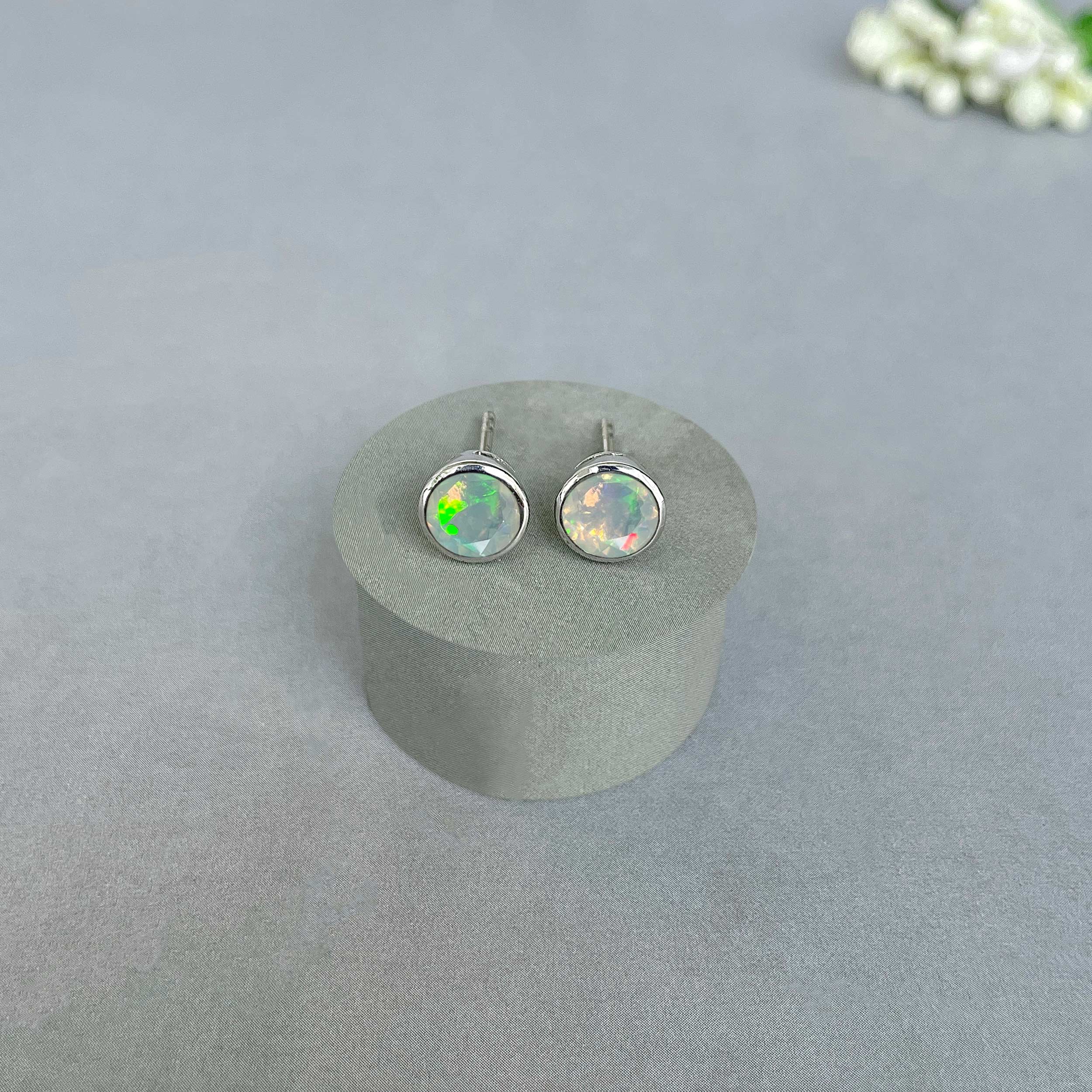Opal Stud Earrings-(OPL-SE-1426.)