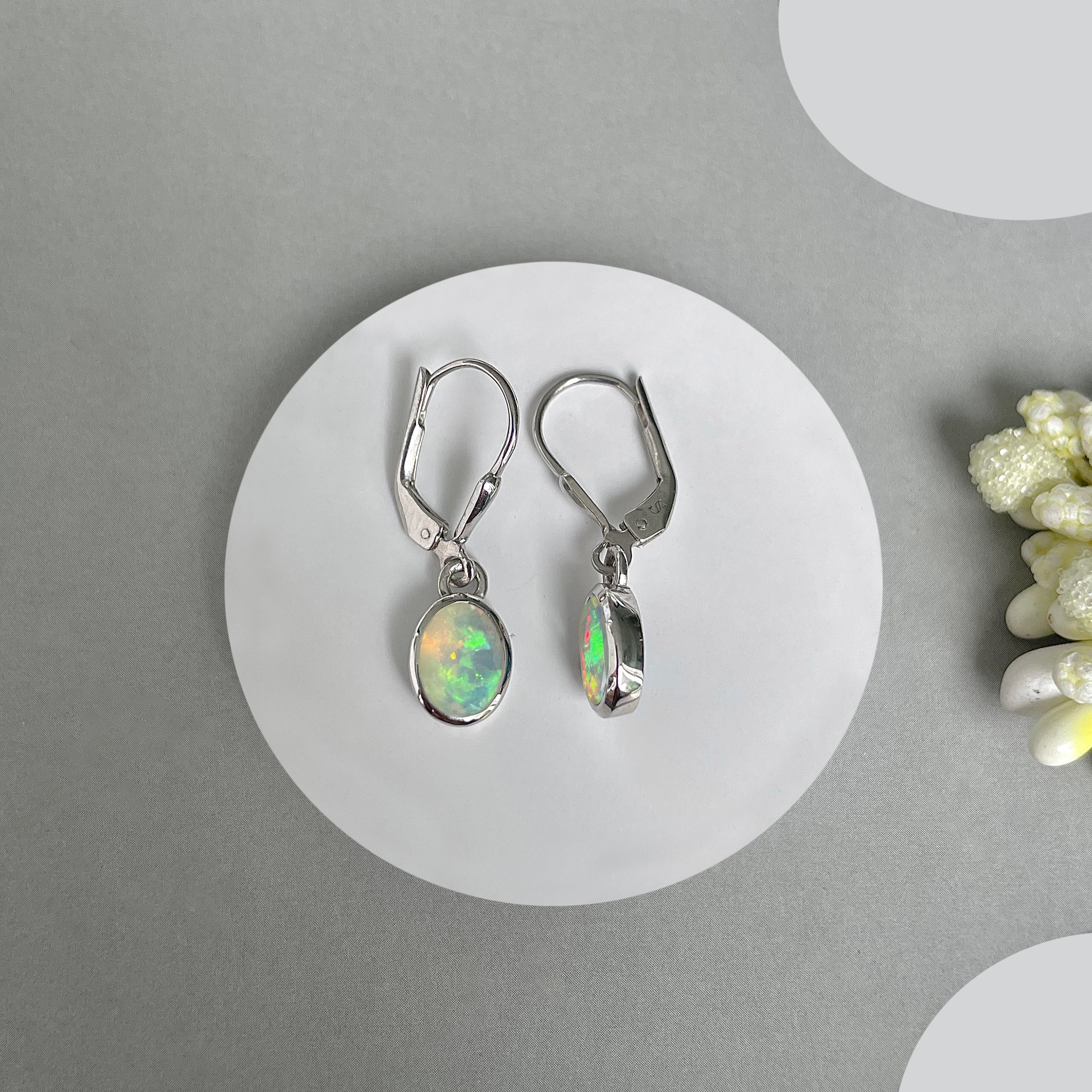 Opal Leverback Earrings-(OPL-SE-547.)