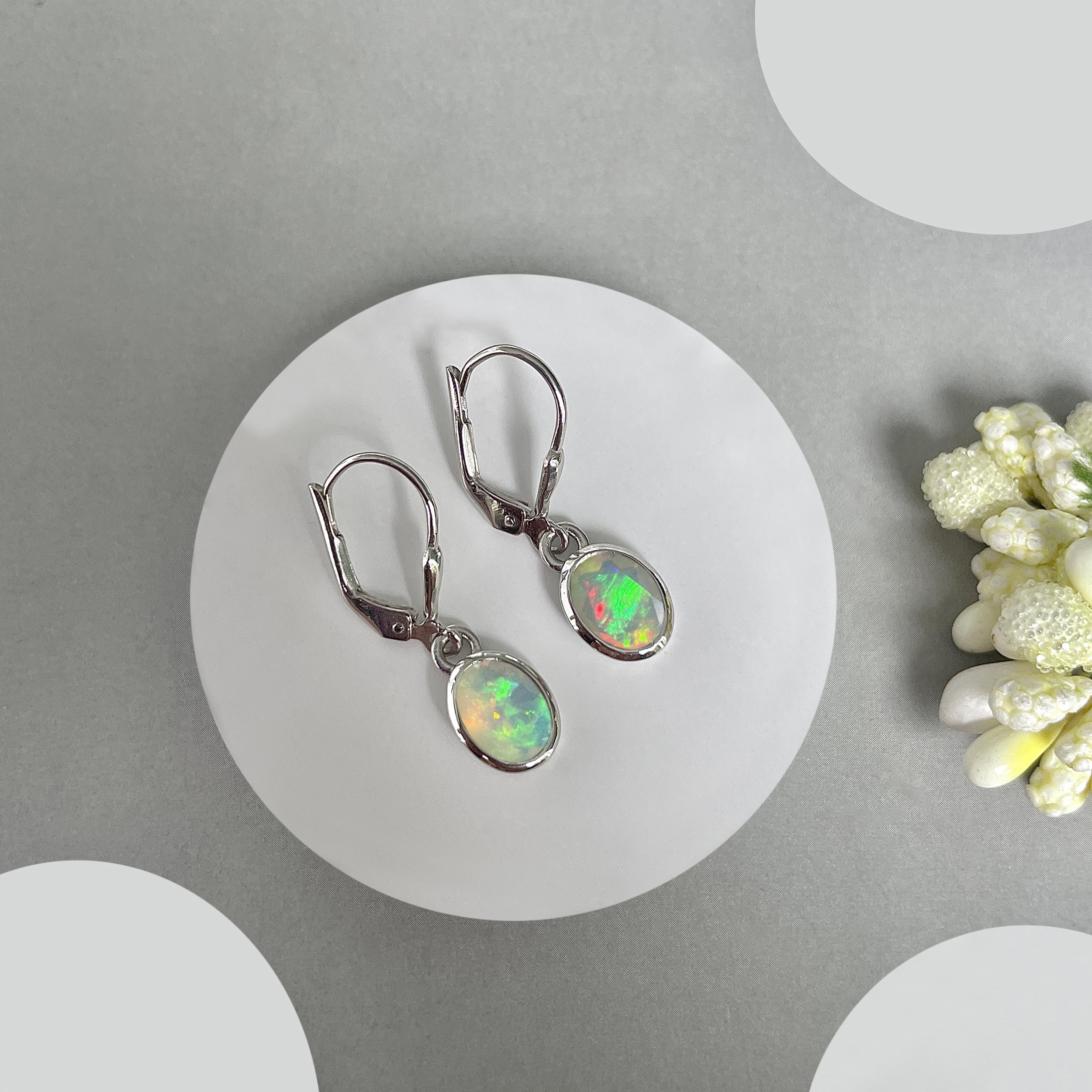 Opal Leverback Earrings-(OPL-SE-547.)