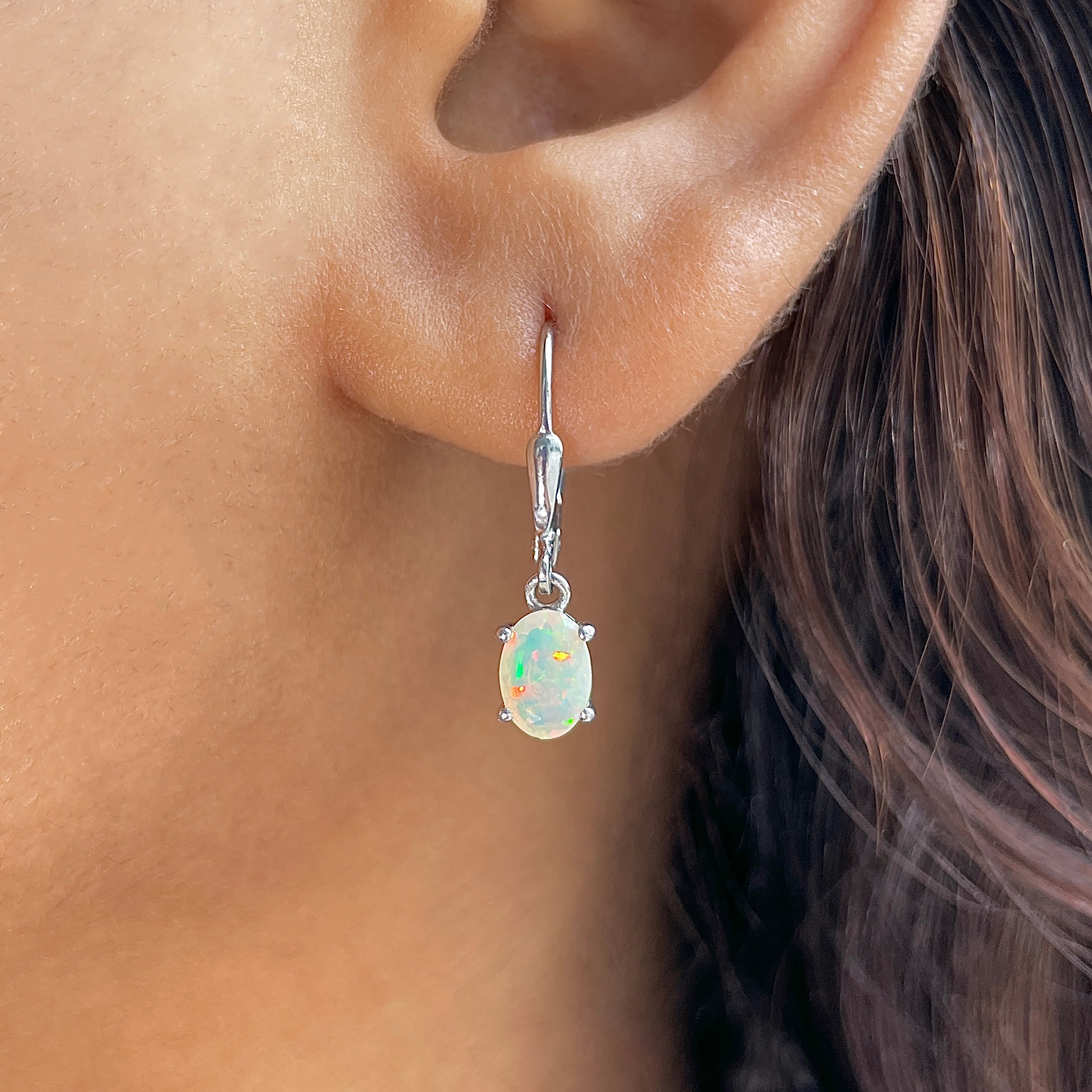 Opal Leverback Earring-(OPL-SE-670.)