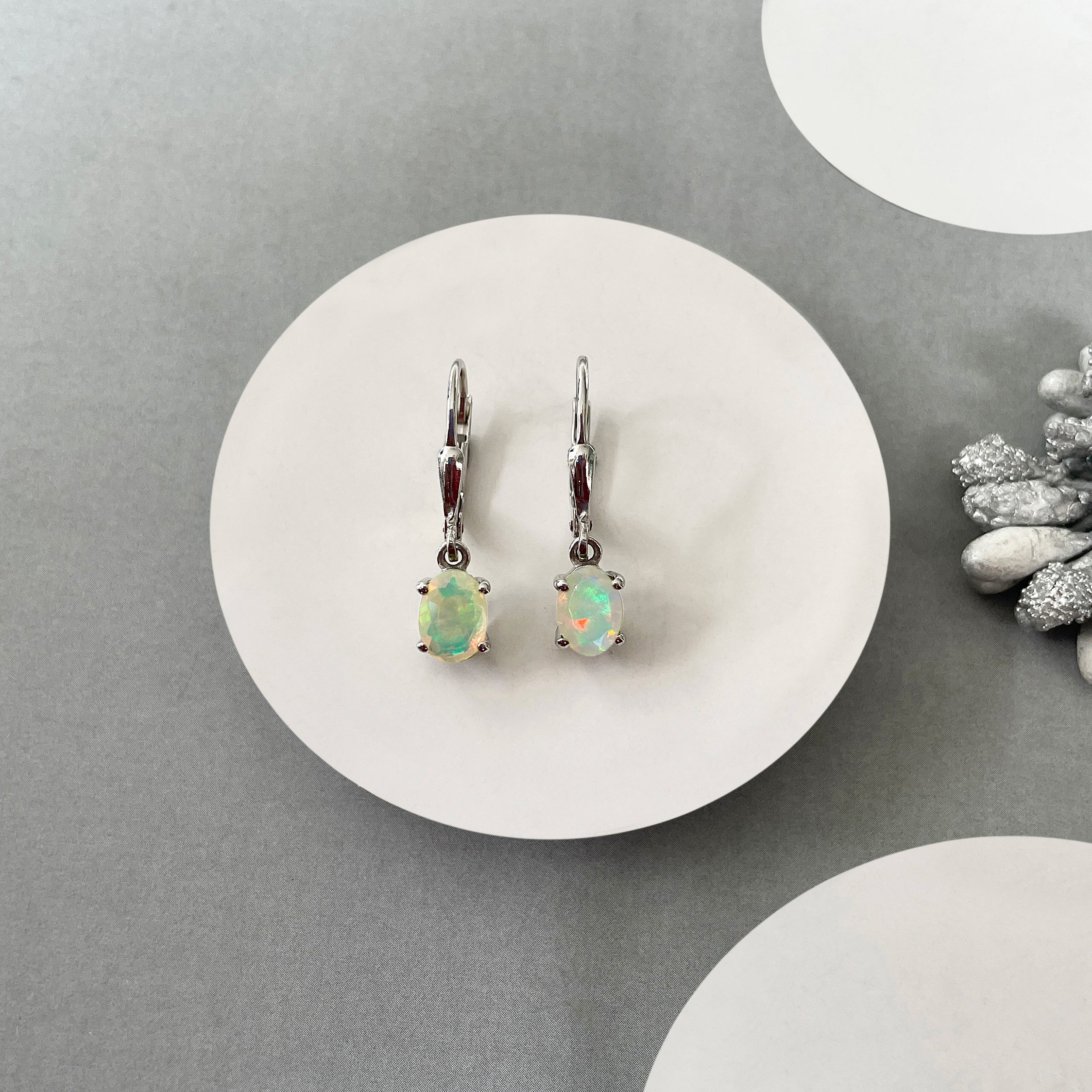Opal Leverback Earrings-(OPL-SE-670.)