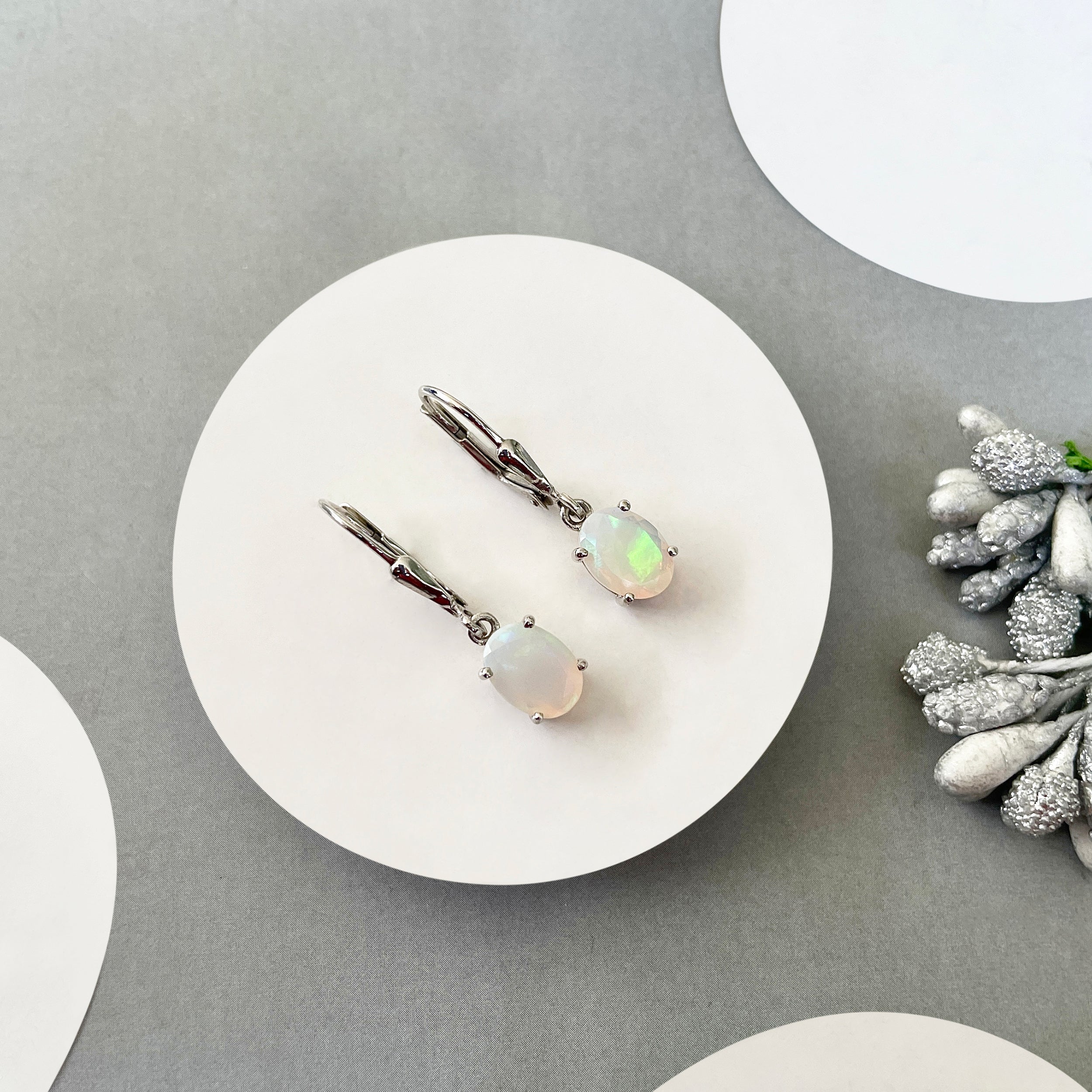 Opal Leverback Earring-(OPL-SE-673.)