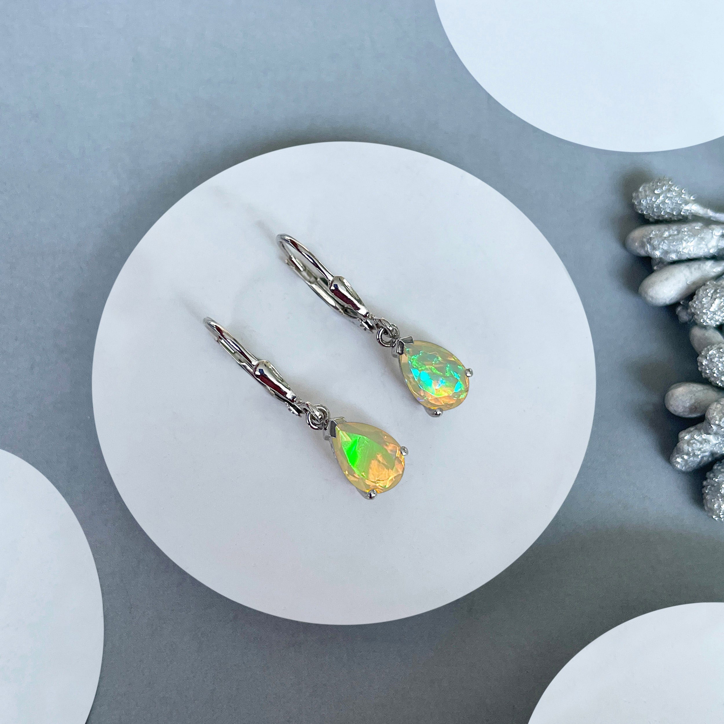 Opal Leverback Earring-(OPL-SE-677.)
