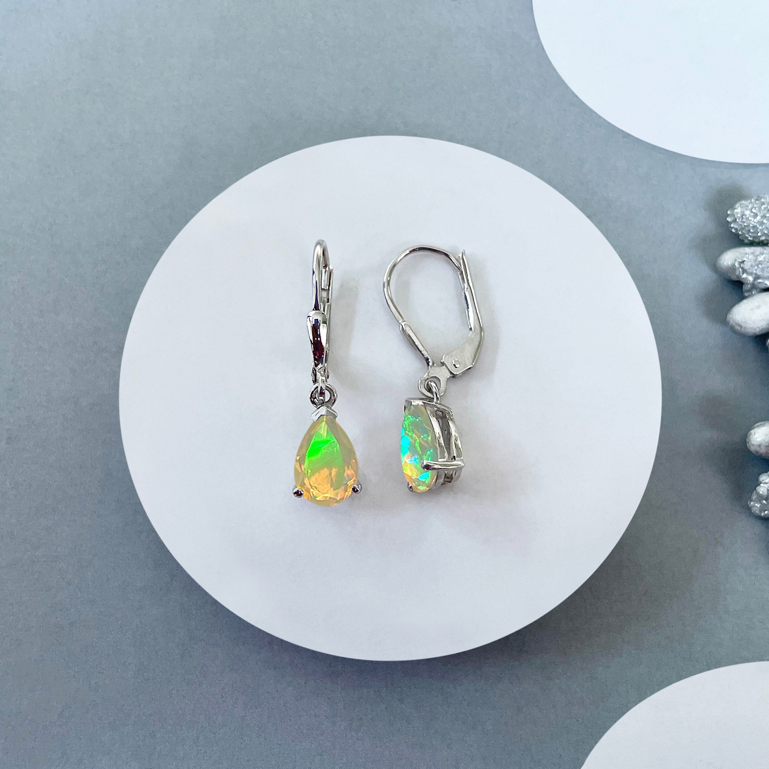 Opal Leverback Earring-(OPL-SE-677.)