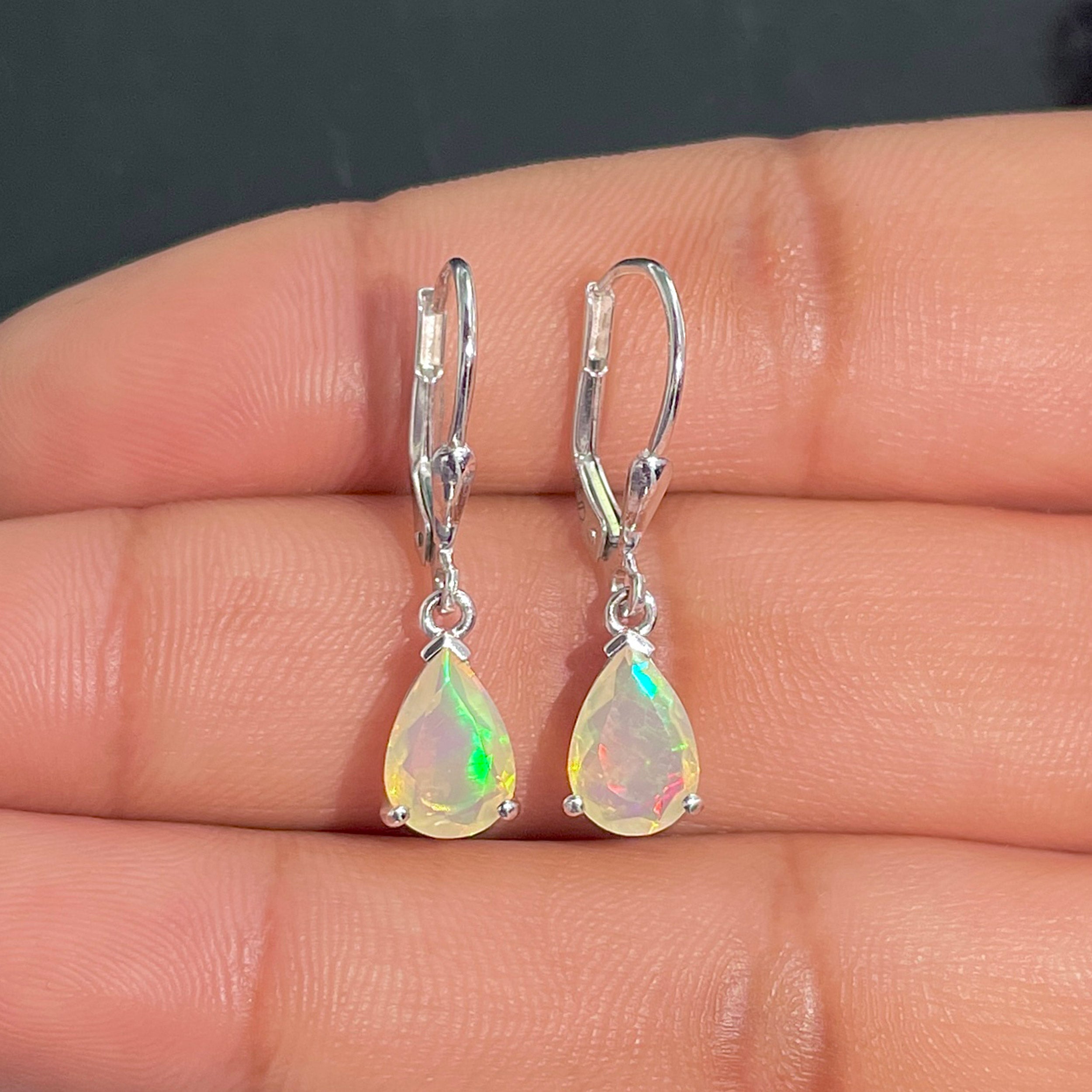 Opal Leverback Earring-(OPL-SE-677.)