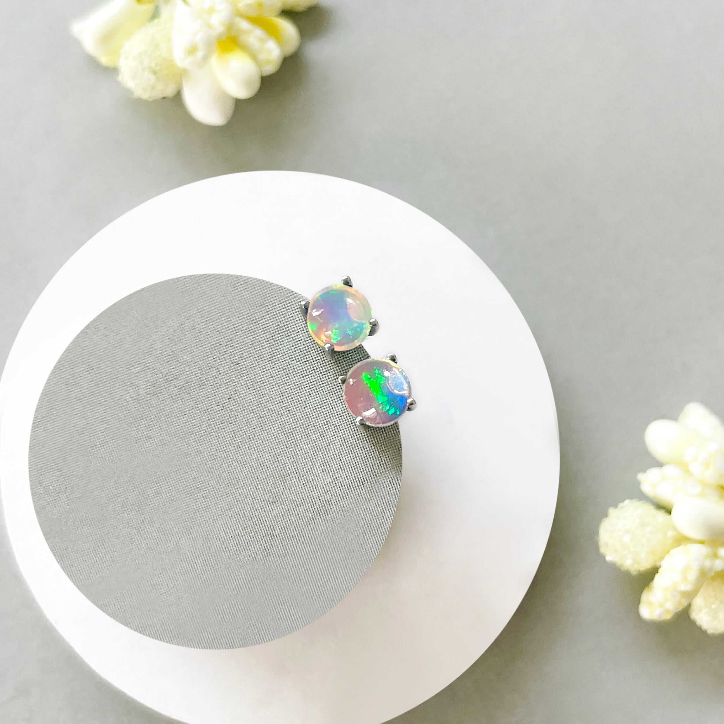 Opal Stud Earring-(OPL-SE-699.)