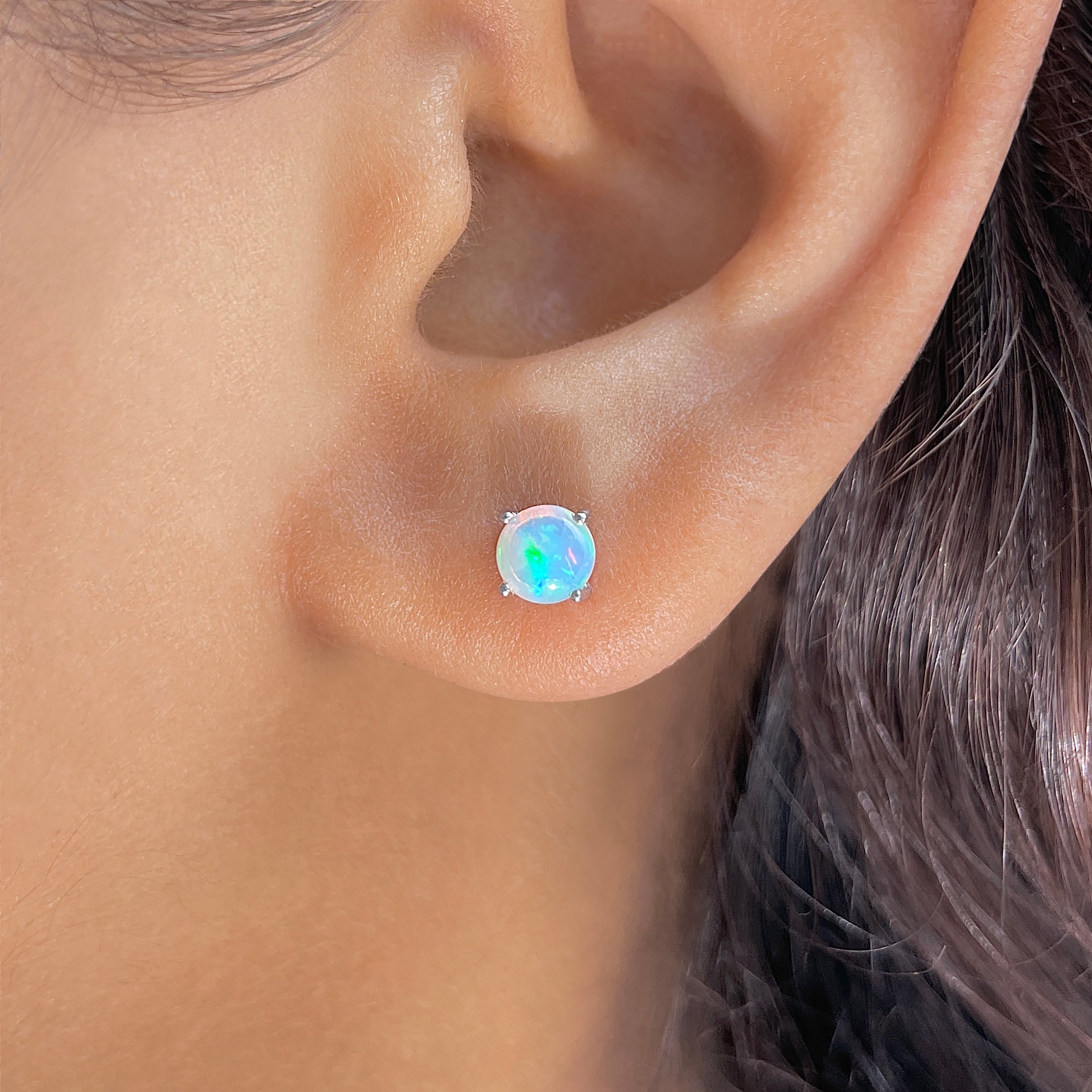 Opal Stud Earring-(OPL-SE-699.)