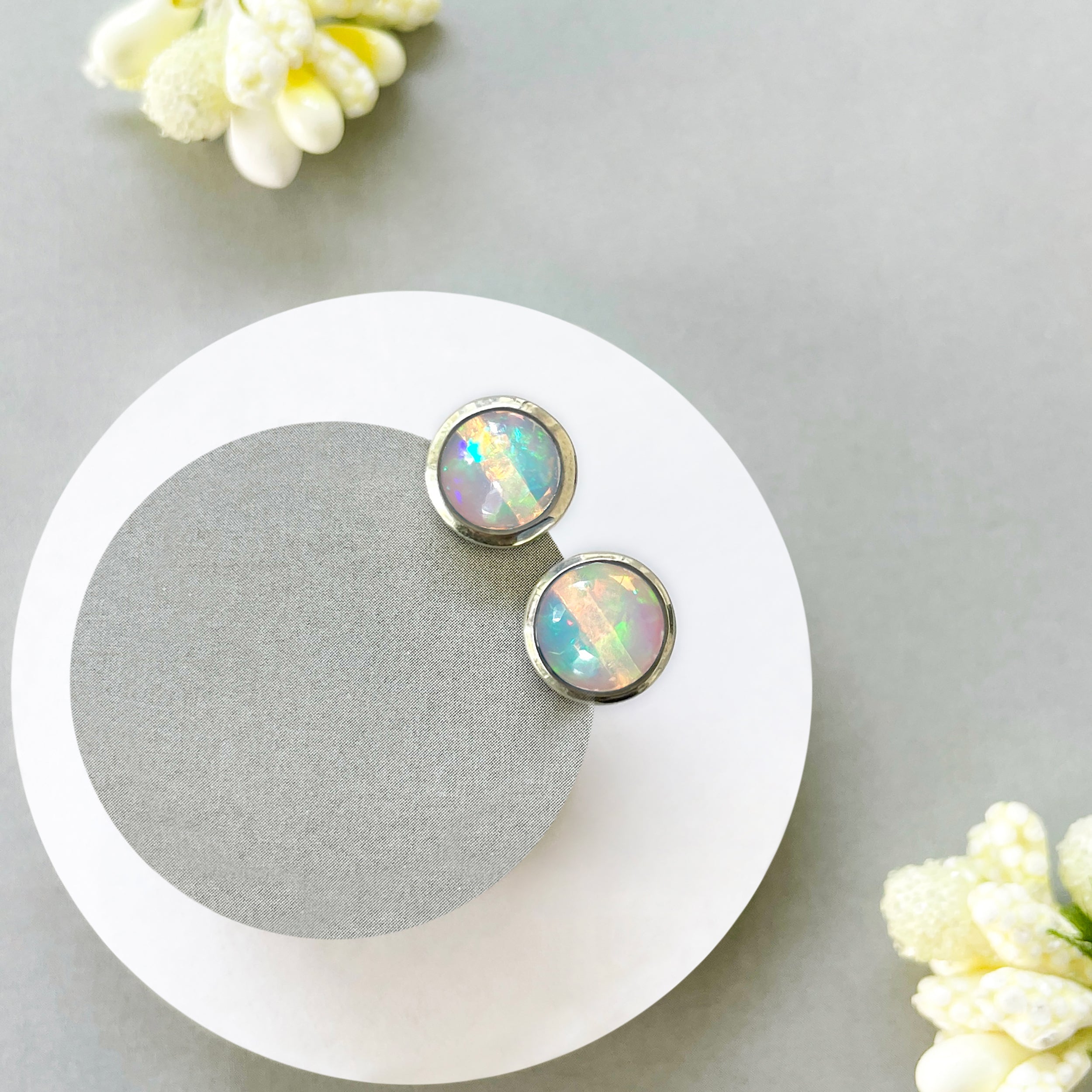 Opal Stud Earring-(OPL-SE-724.)